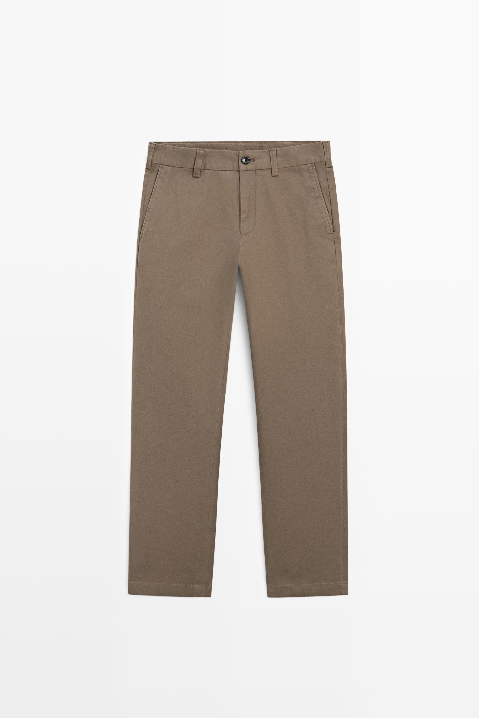 Tapered fit micro textured trousers