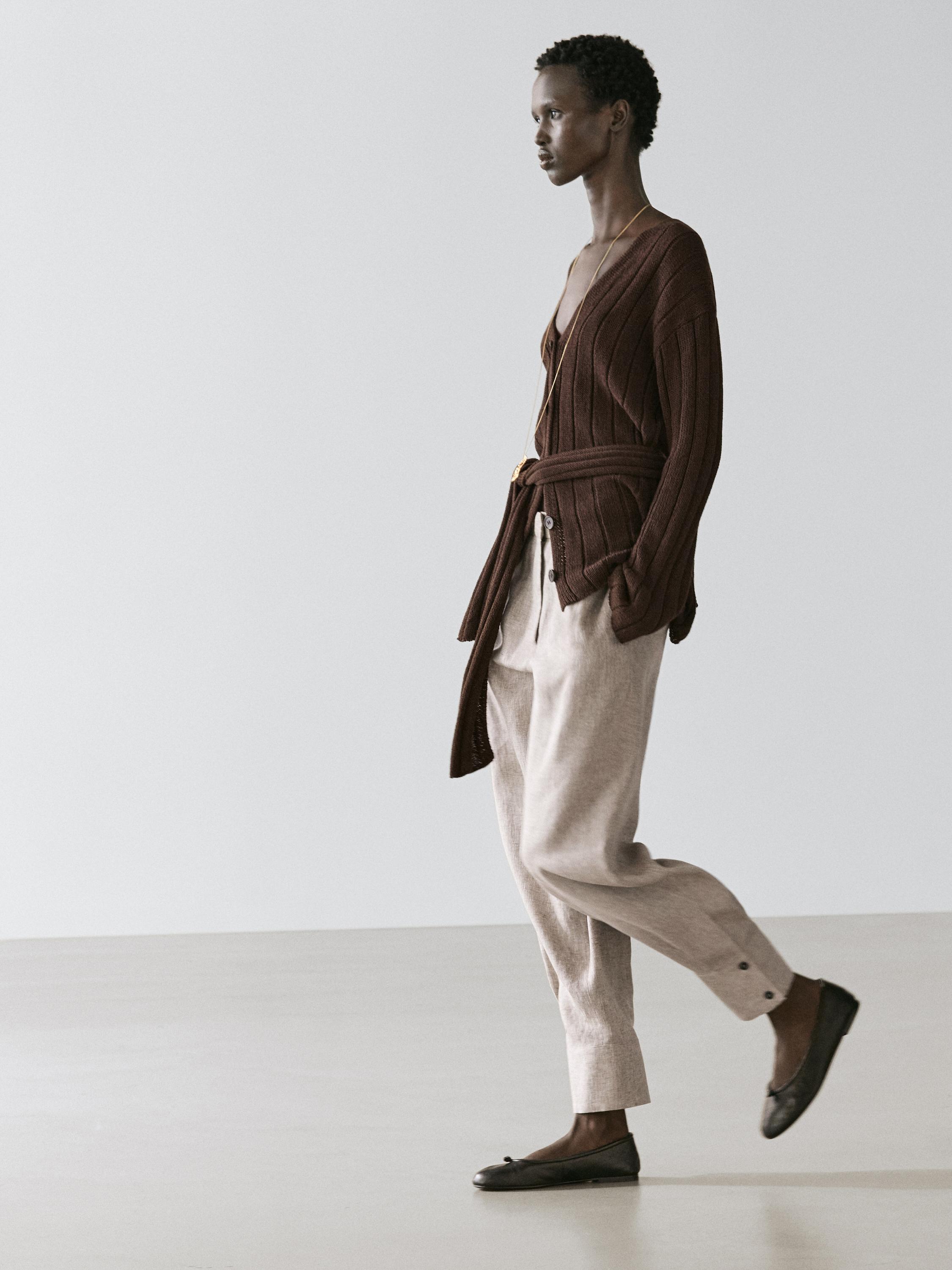 Suit trousers with buckle detail — BEIGE