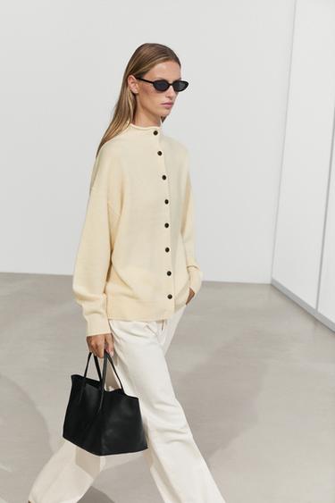 100% cashmere knit cardigan — CREAM 5