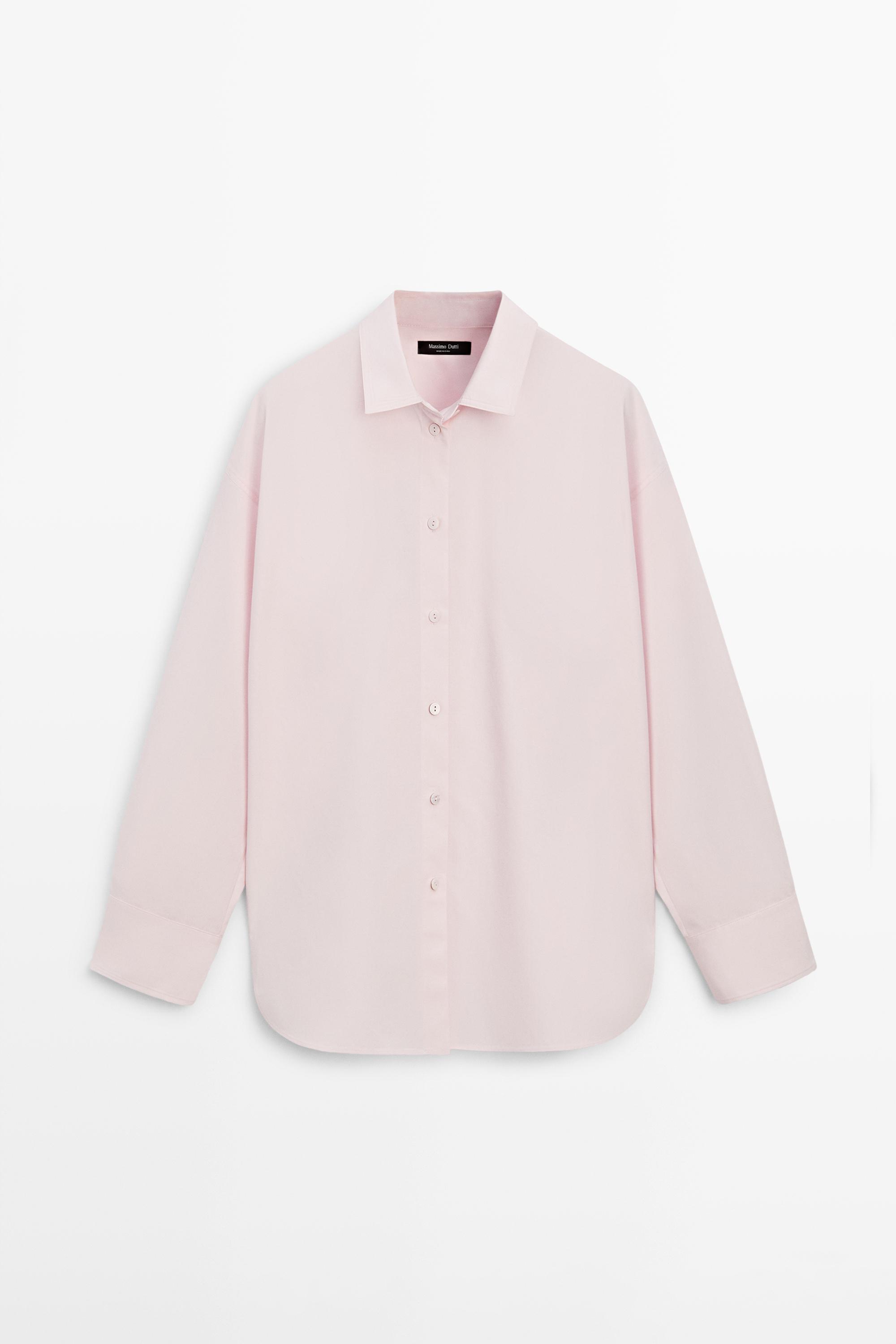 Poplin and cotton blend shirt