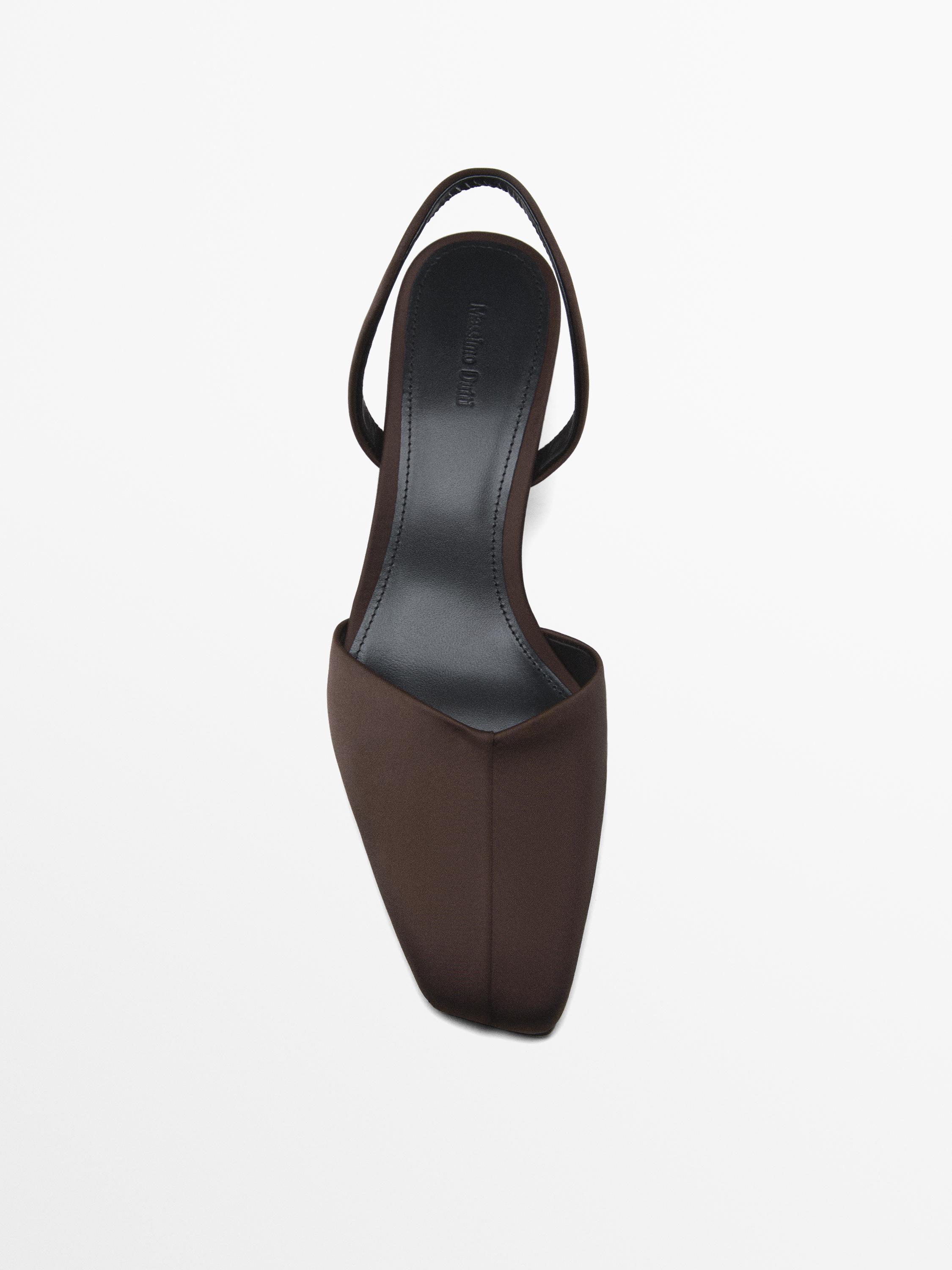 Heeled satin shoes BURGUNDY - Main Image