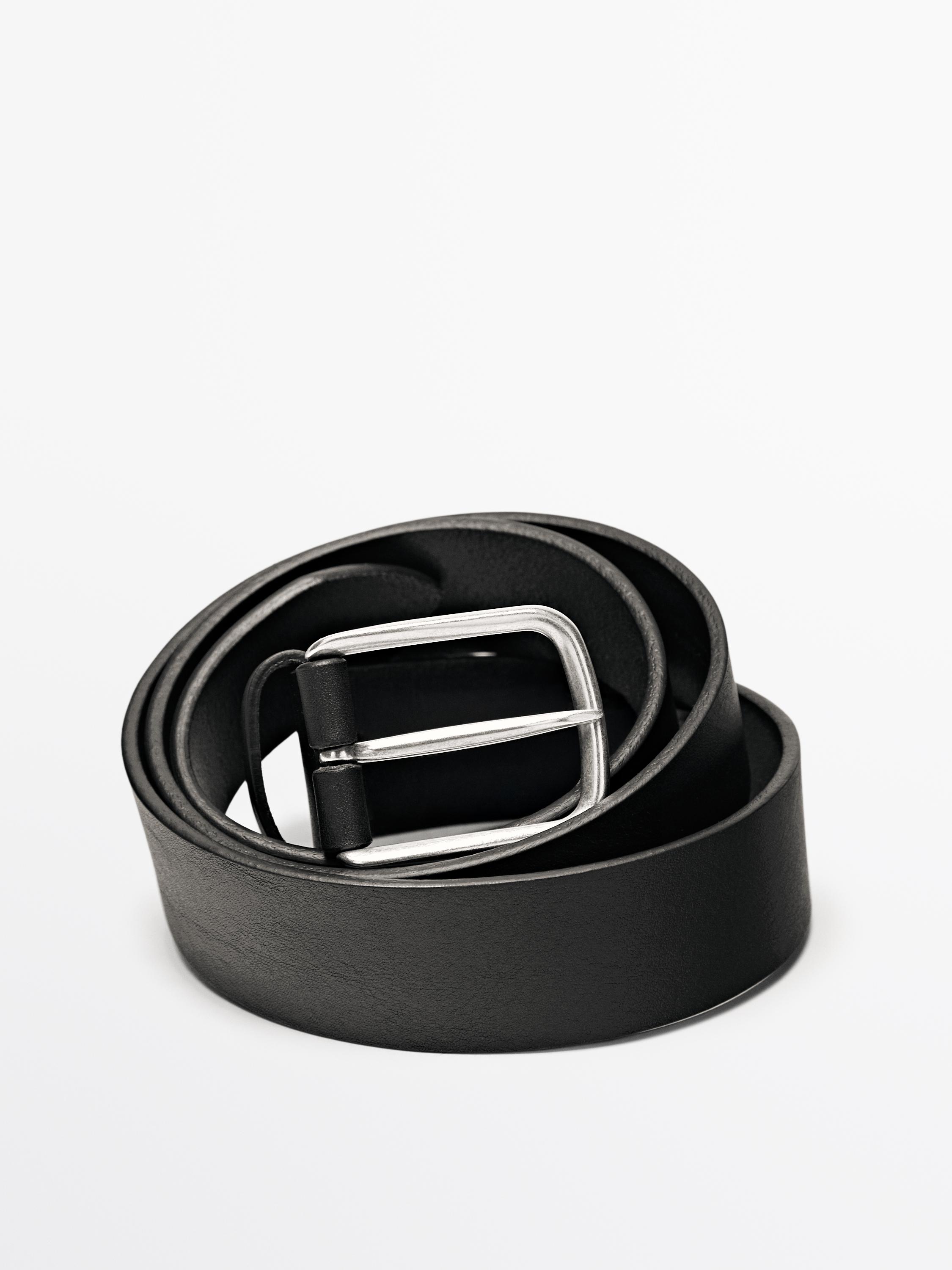 Nappa leather belt — BLACK