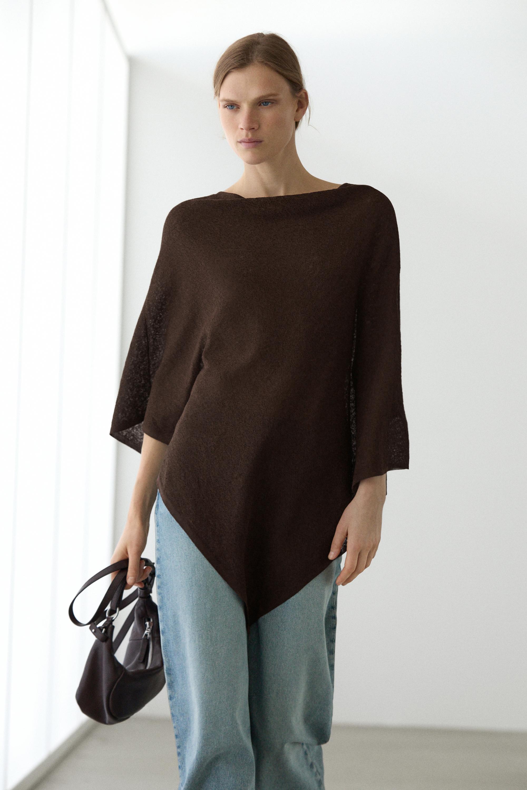 Asymmetric cotton cape