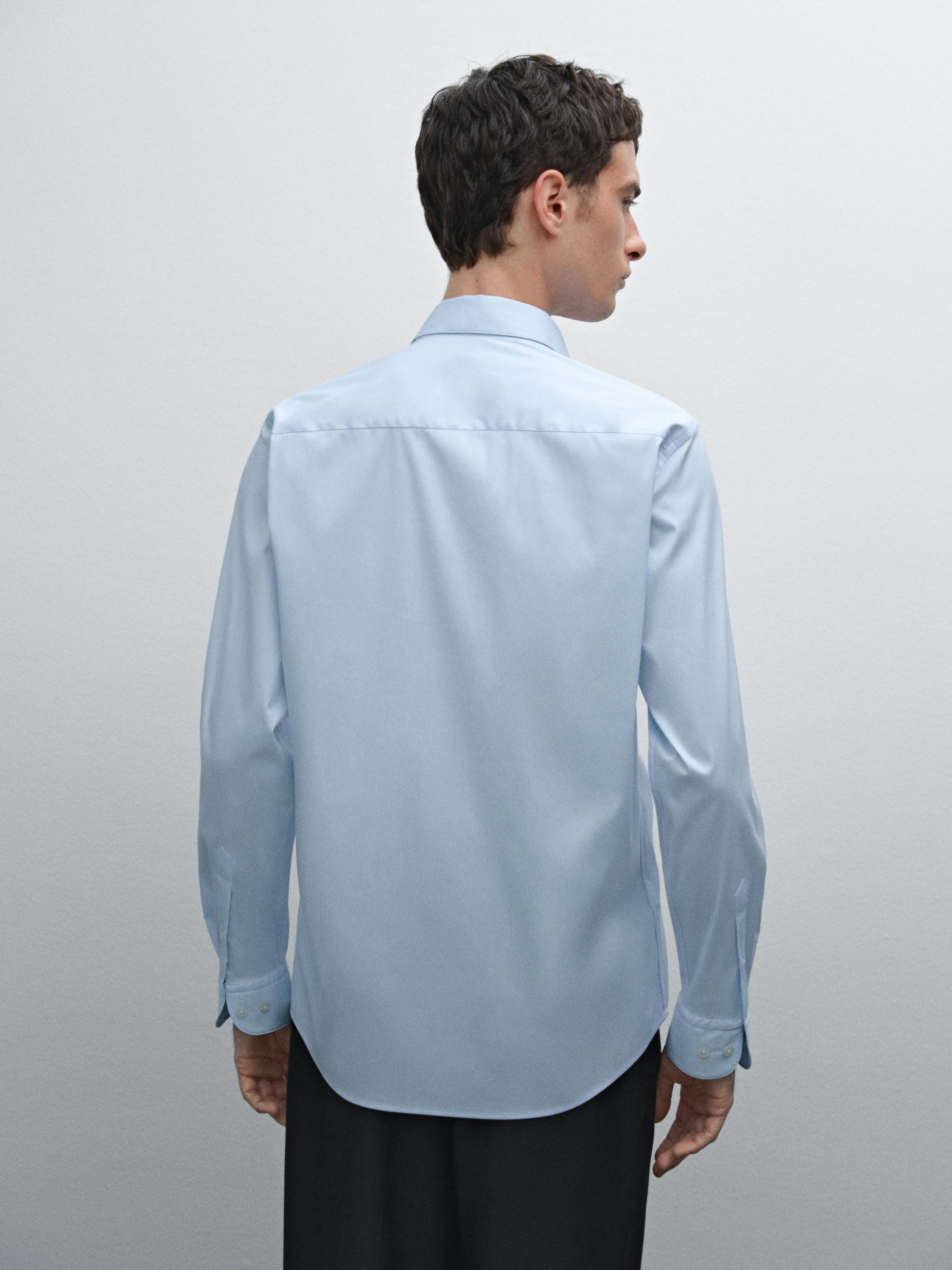 Stretch slim fit shirt 100% cotton