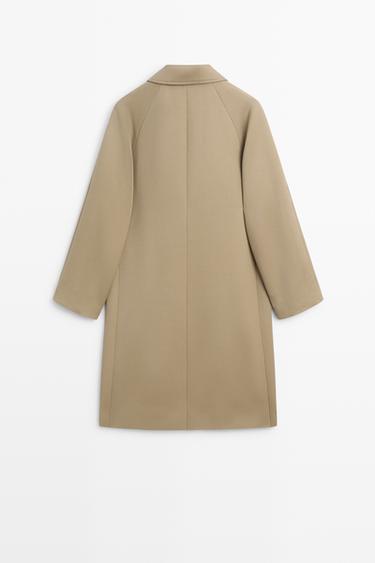 100% wool raglan sleeve coat — BEIGE 6