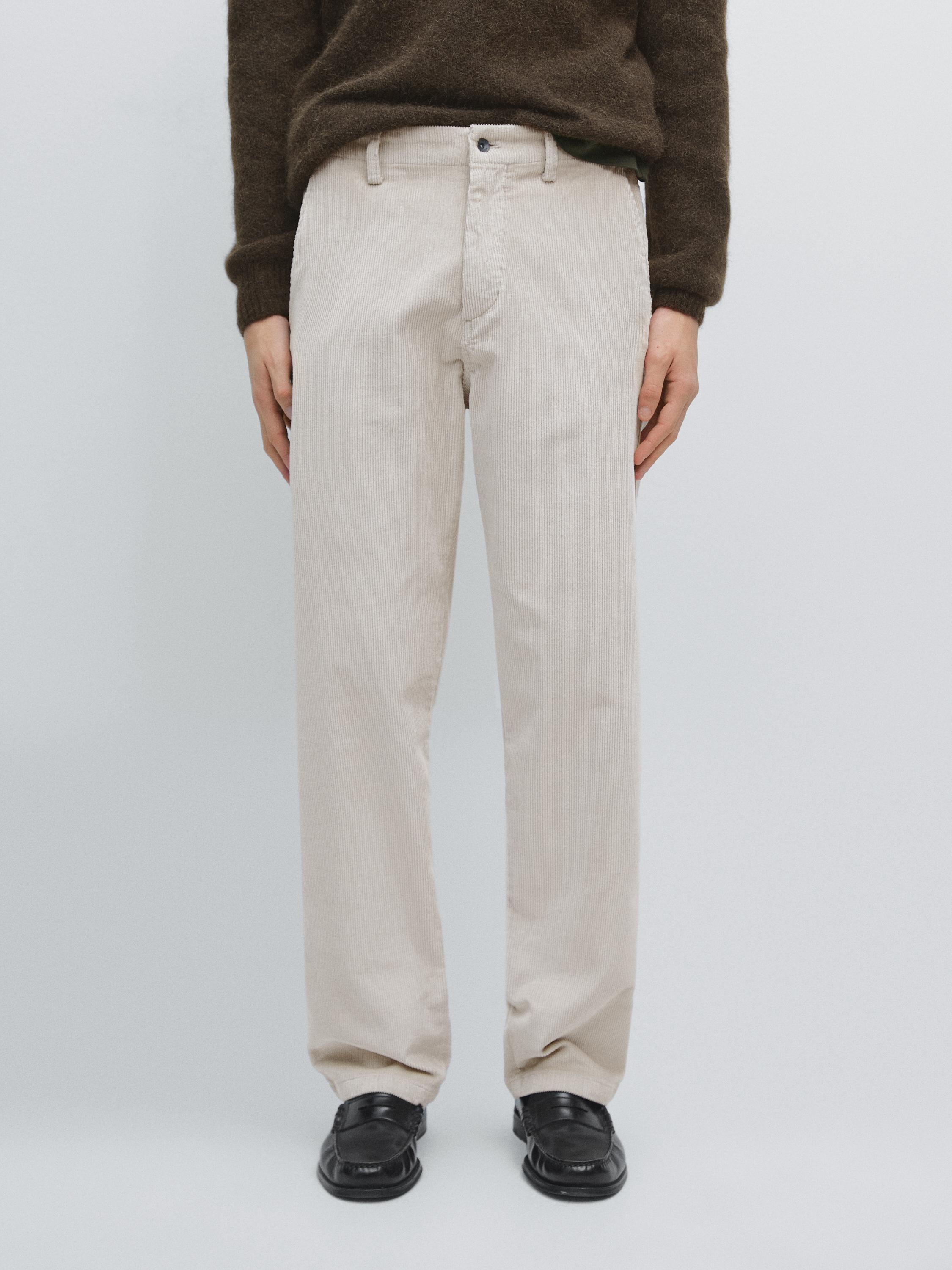 Pantalon relaxed fit effet jean en velours côtelé
