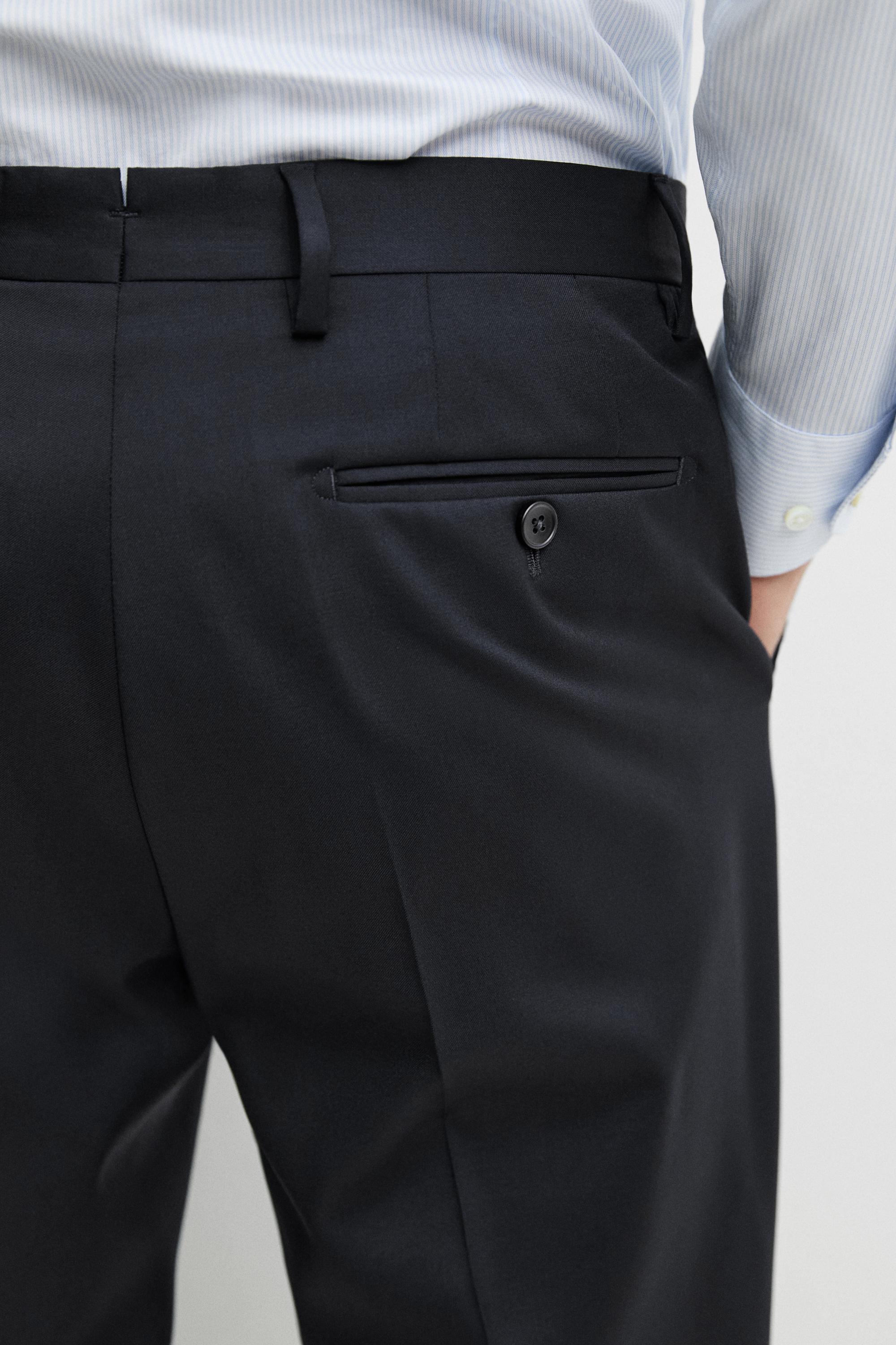 Cold wool suit trousers — NAVY BLUE
