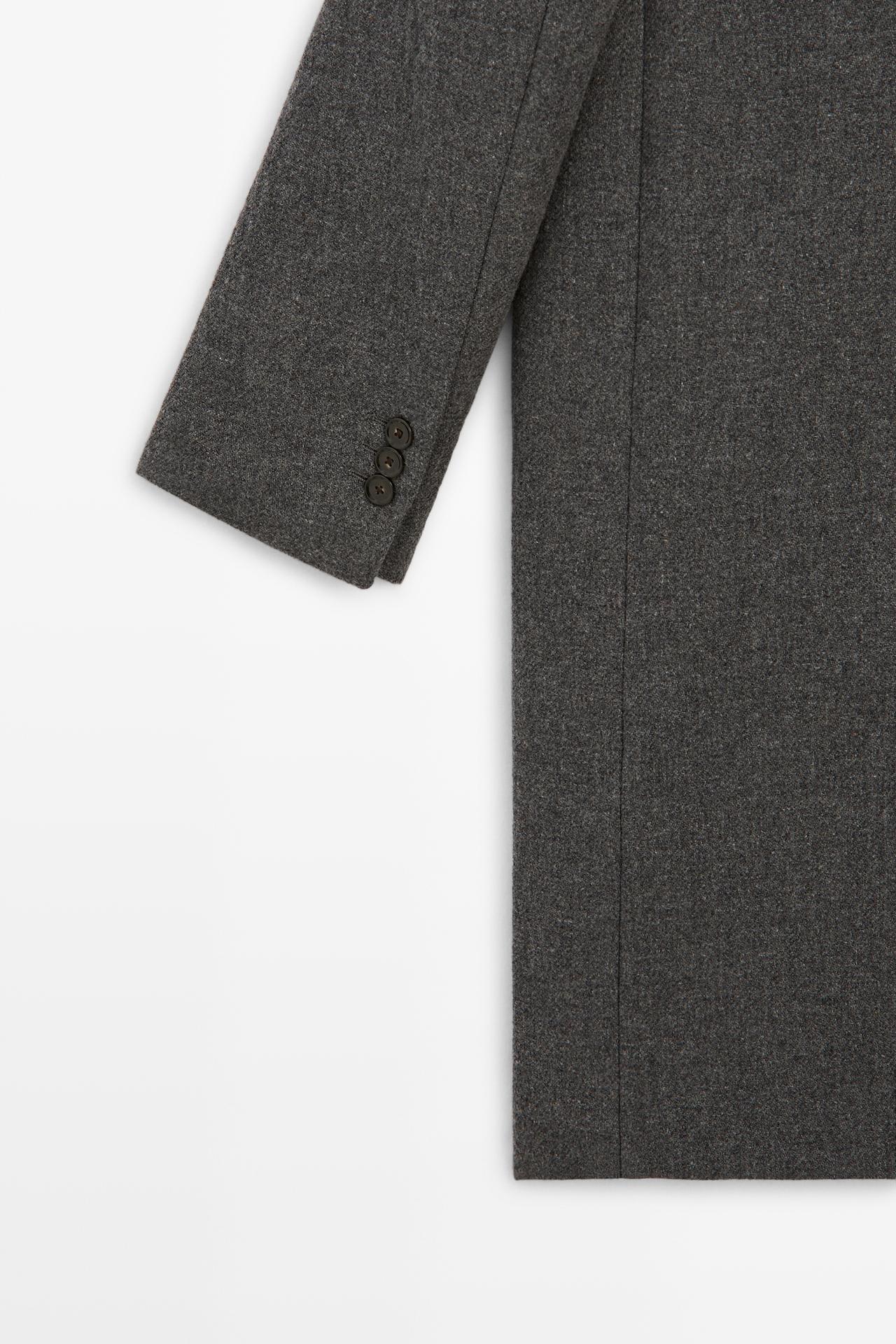 Wool-blend bouclé coat with loop-yarn detail — DARK GREY