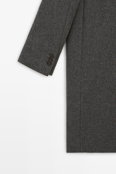 Wool-blend bouclé coat with loop-yarn detail — DARK GREY 8