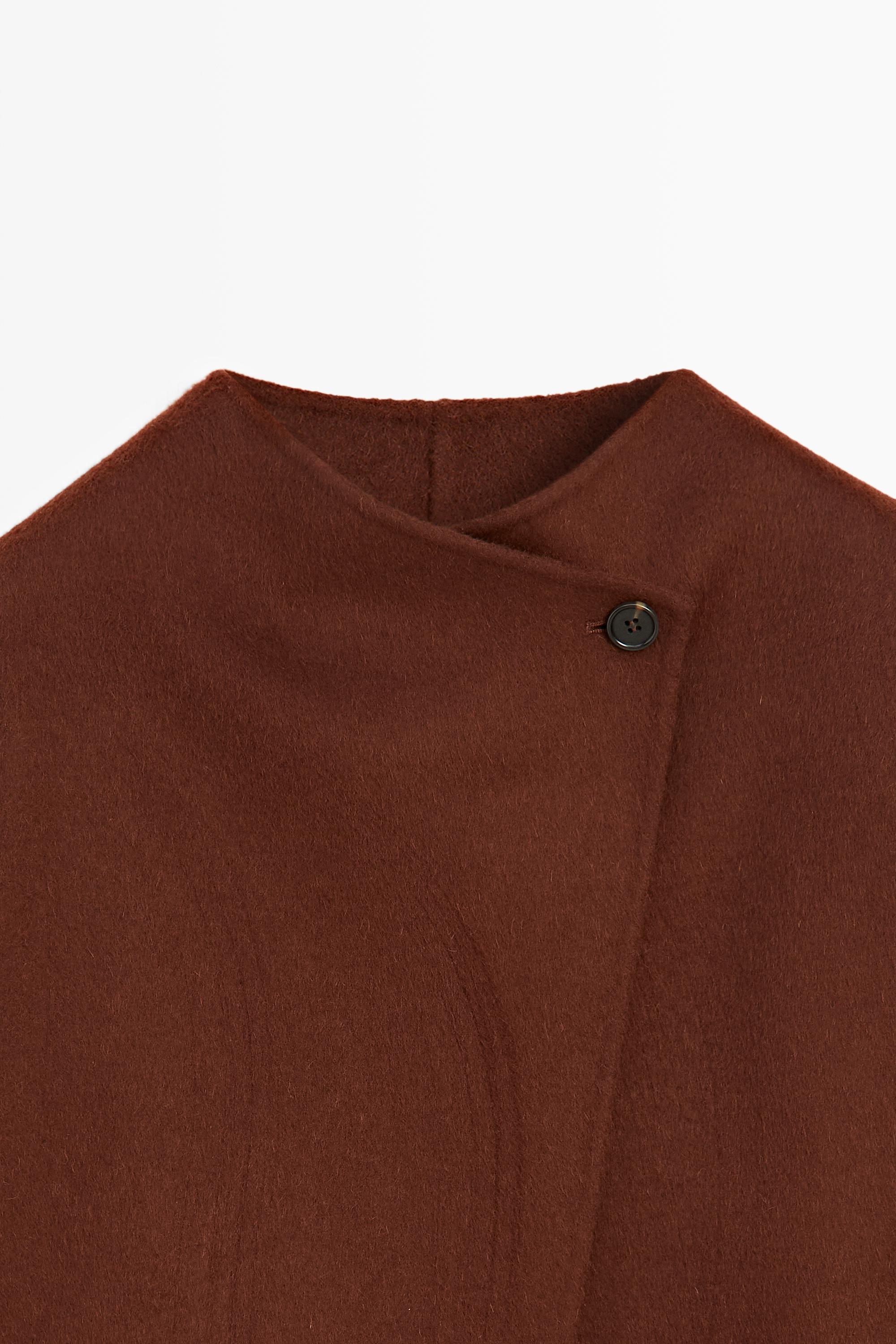 Button detail cape jacket — COPPER