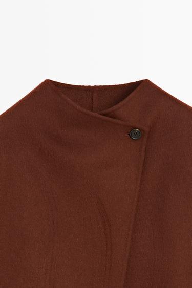 Button detail cape coat — COPPER 9