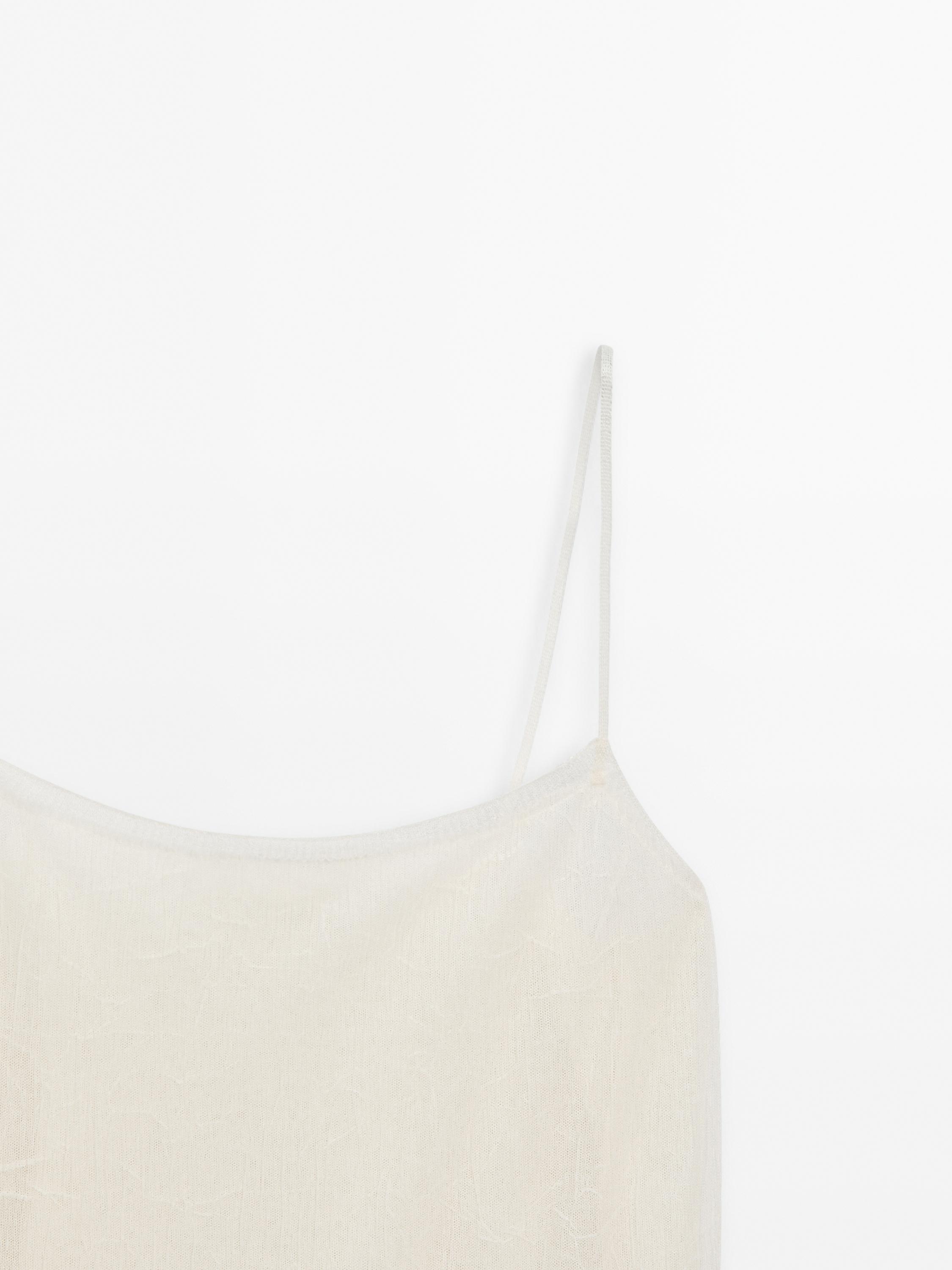 Flowing strappy top with embroidery