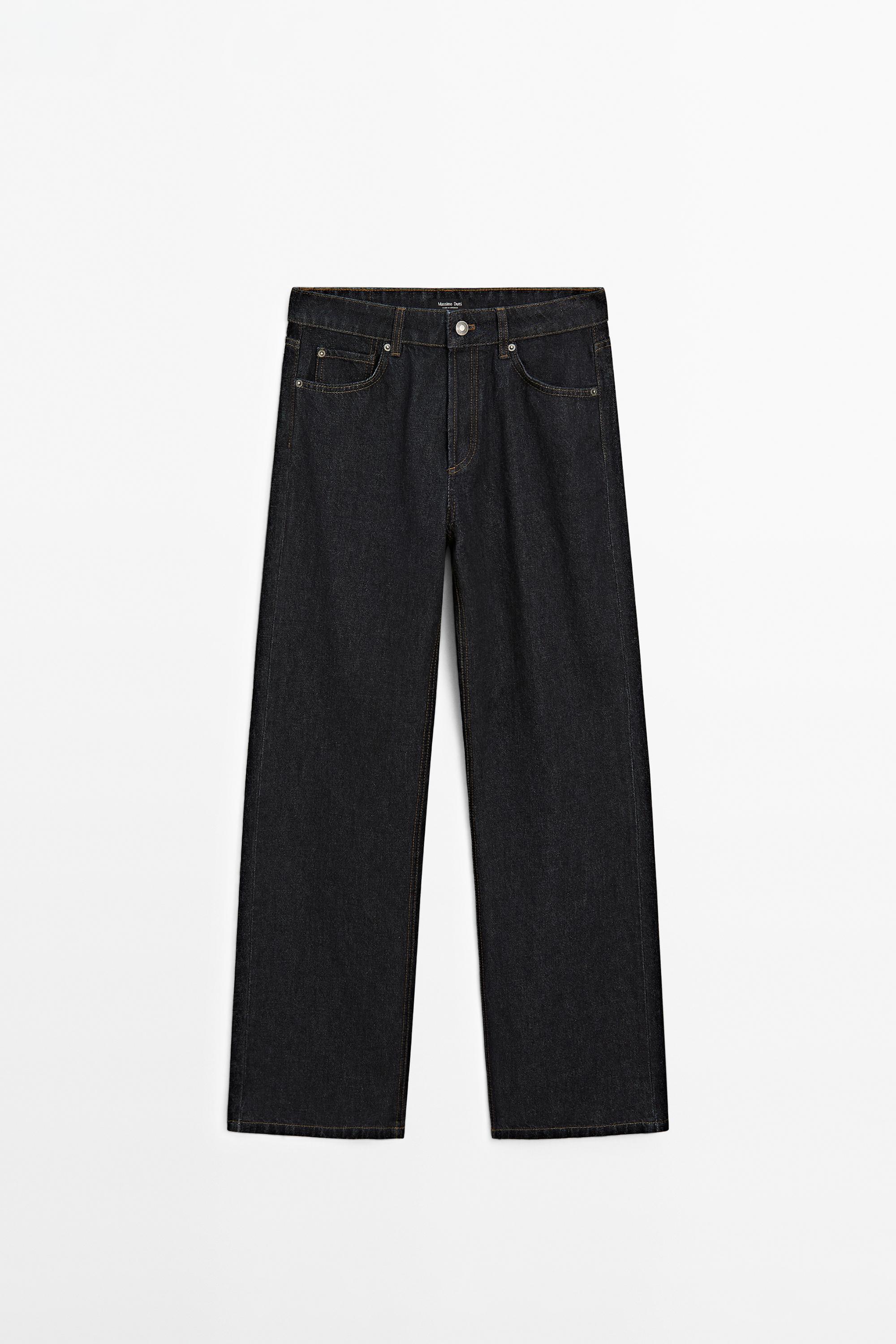 Mid-rise wide-leg jeans — DARK BLUE