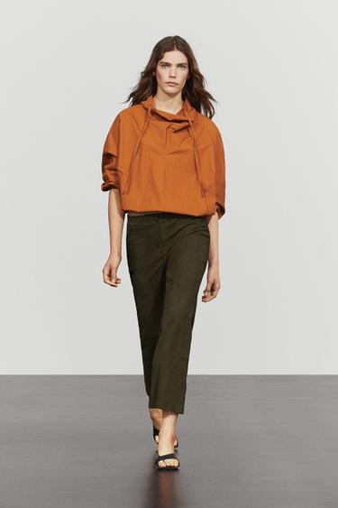 Suede leather pants — KHAKI 1