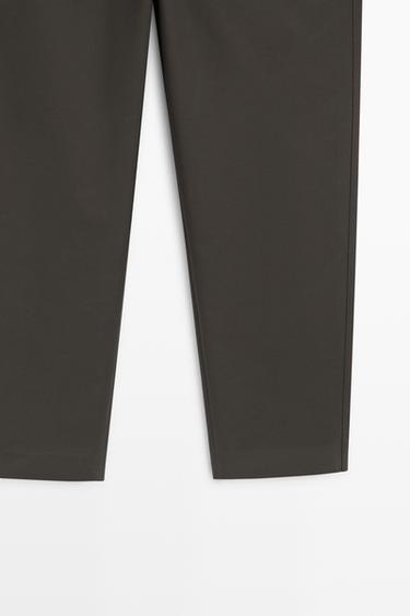 100% cotton carrot fit pants — MOLE BROWN 7
