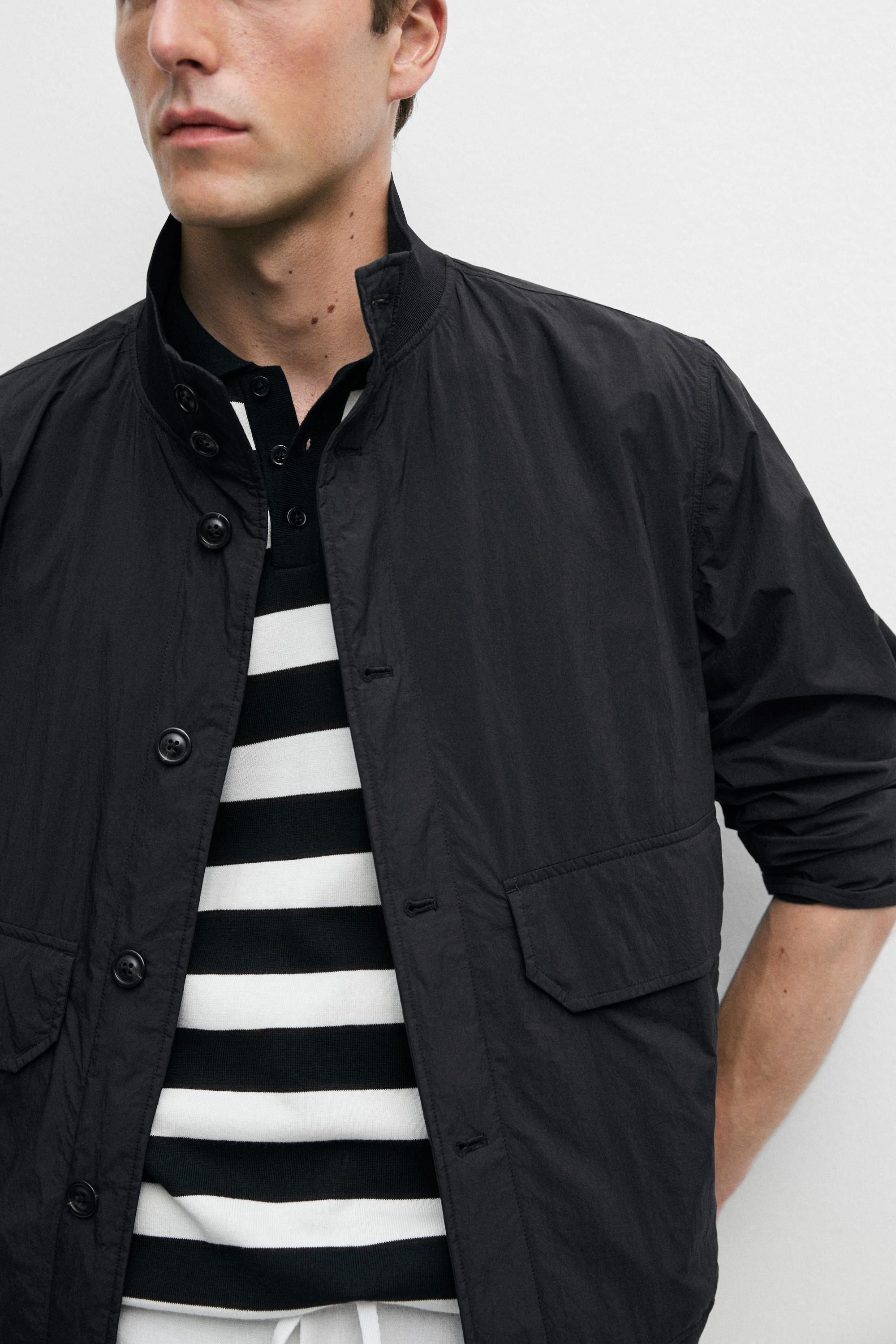 Bomber jacket with pocket details — DARK NAVY