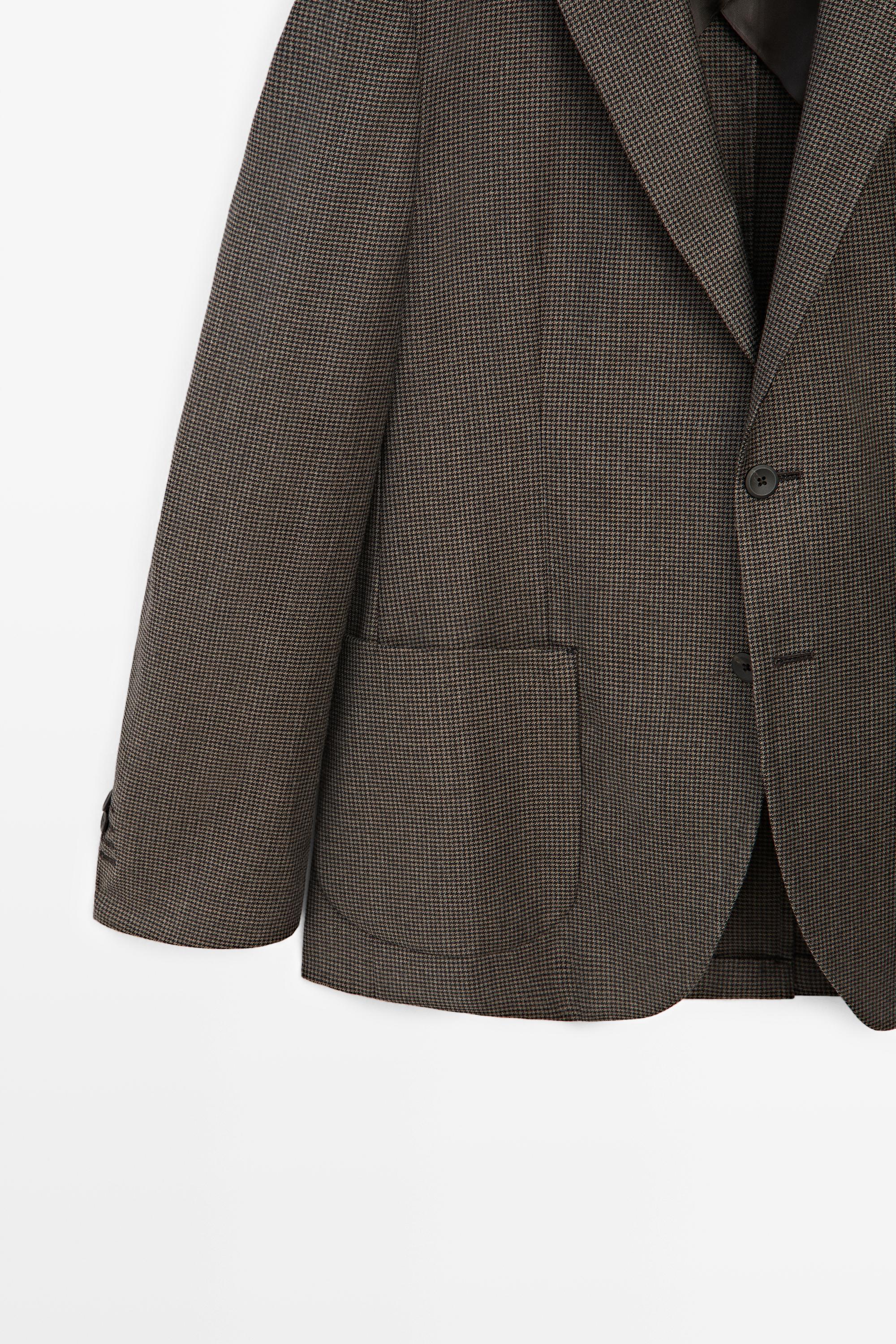 Wool-blend blazer with pocket details — BROWN
