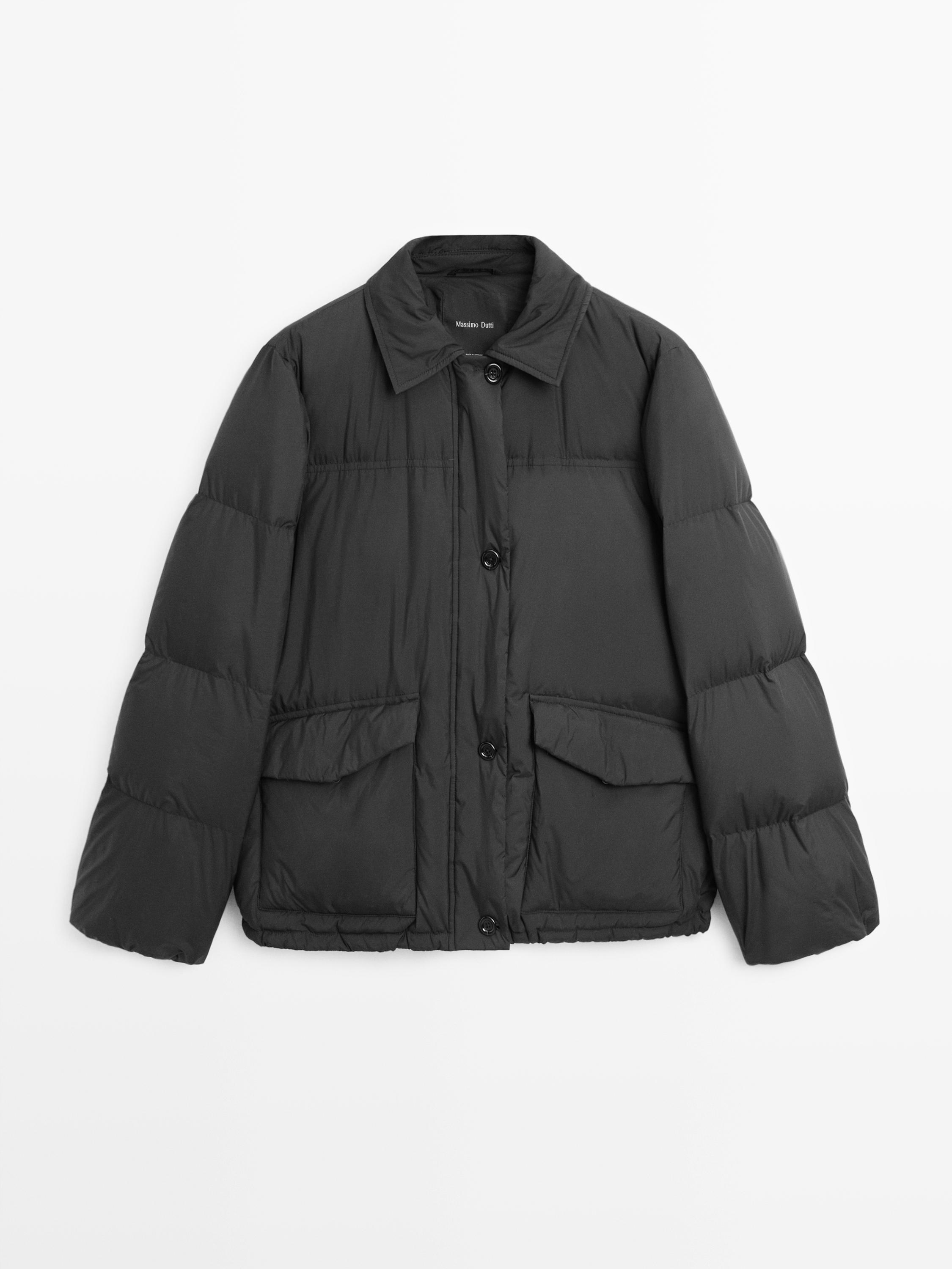 Down puffer bomber jacket