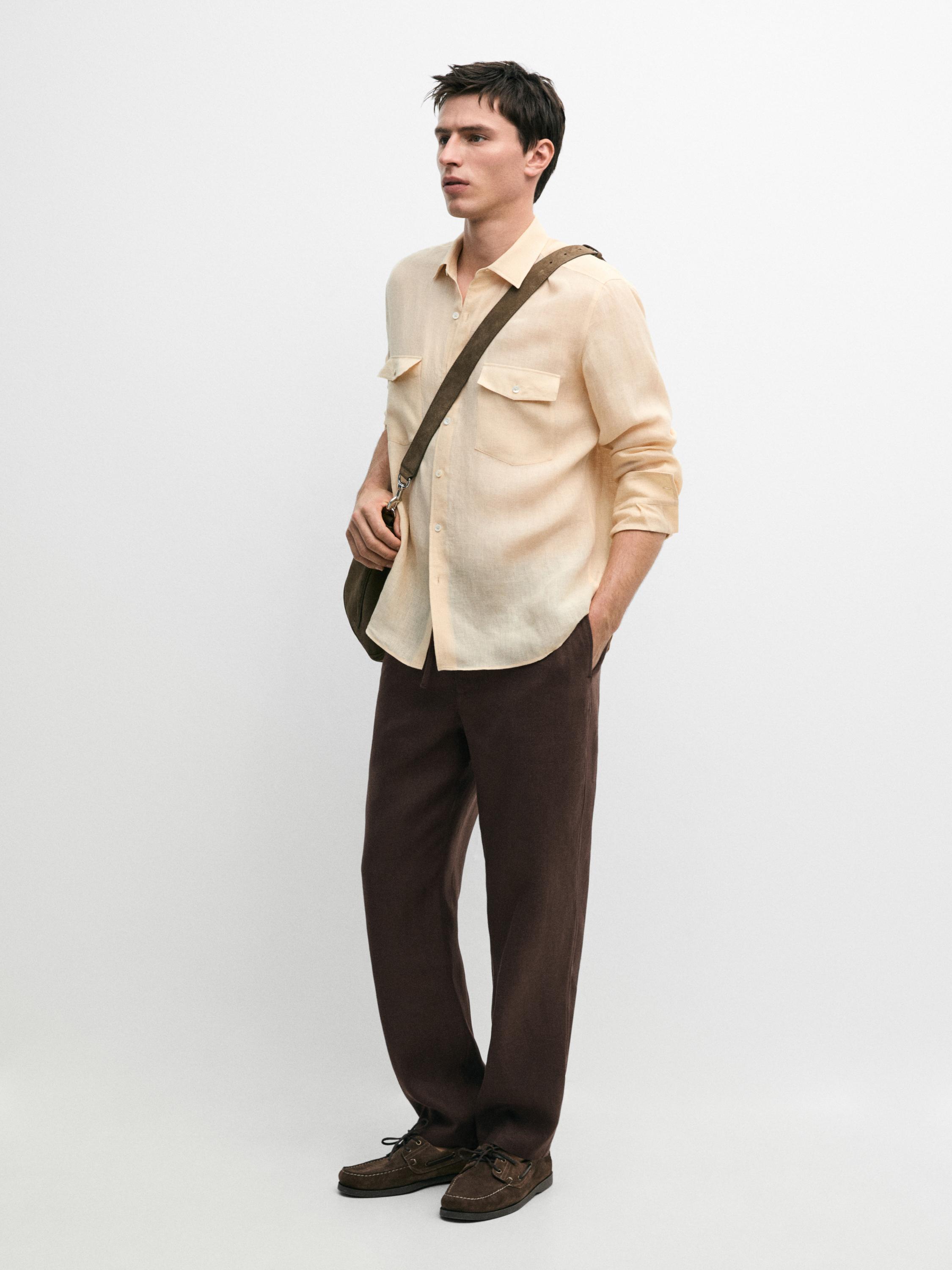 Jogger fit bukser i hør