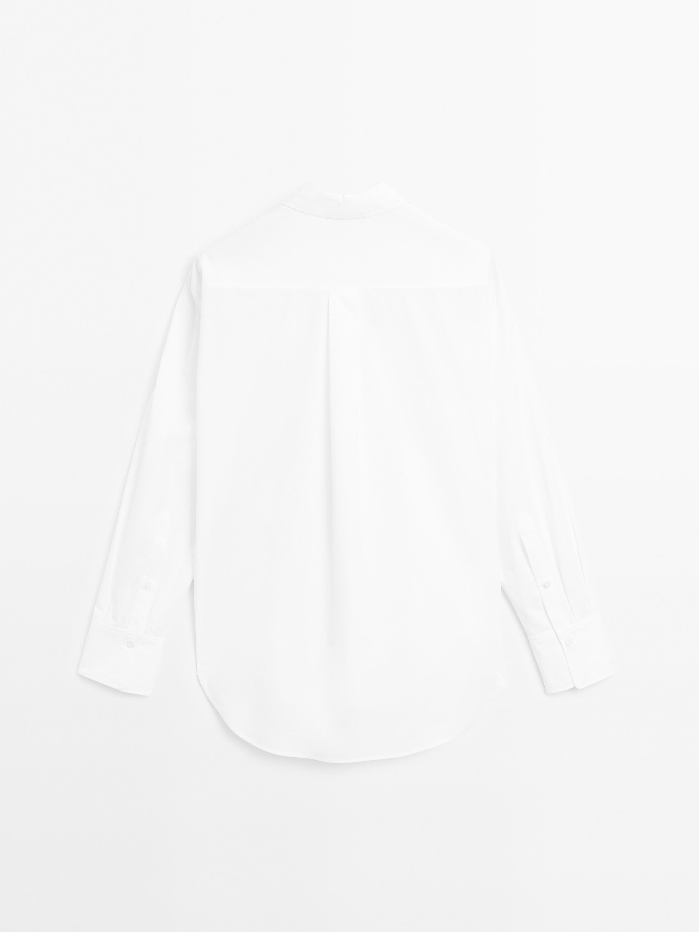Long 100% cotton poplin shirt