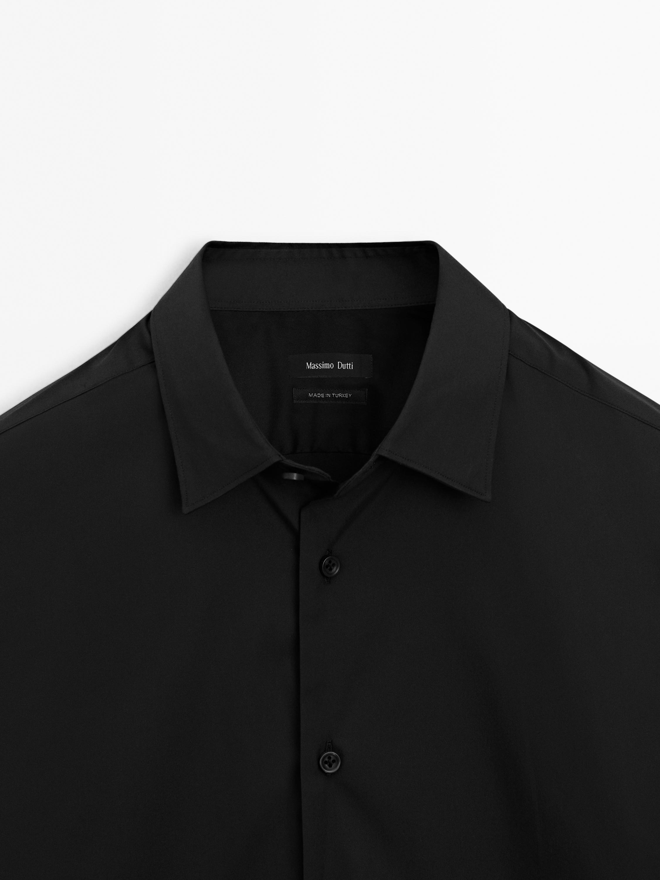 Slim fit stretch shirt — BLACK