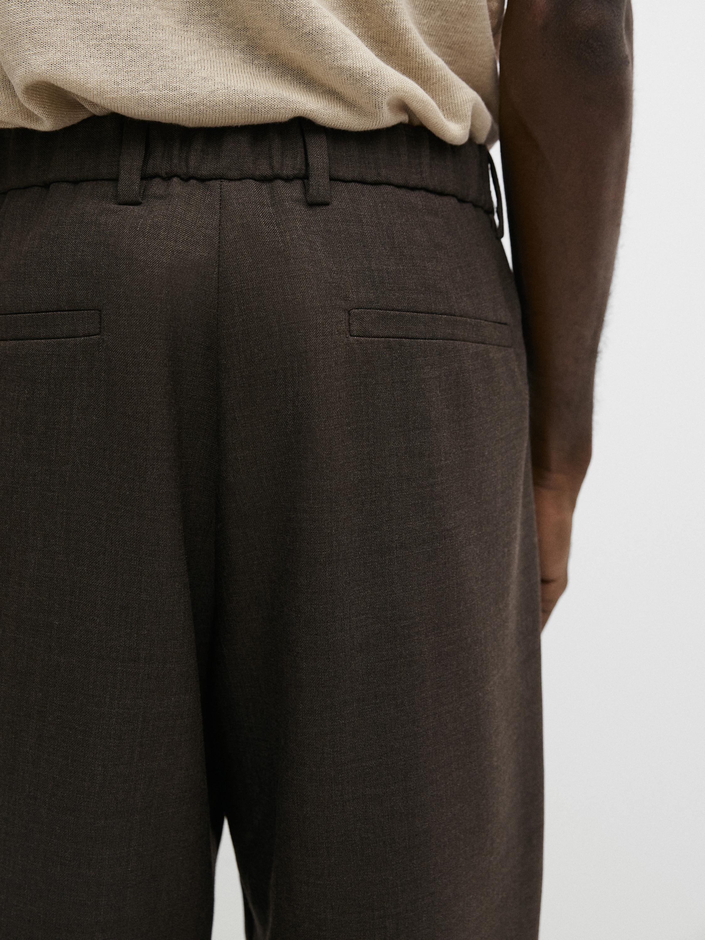 Darted wool trousers — BROWN