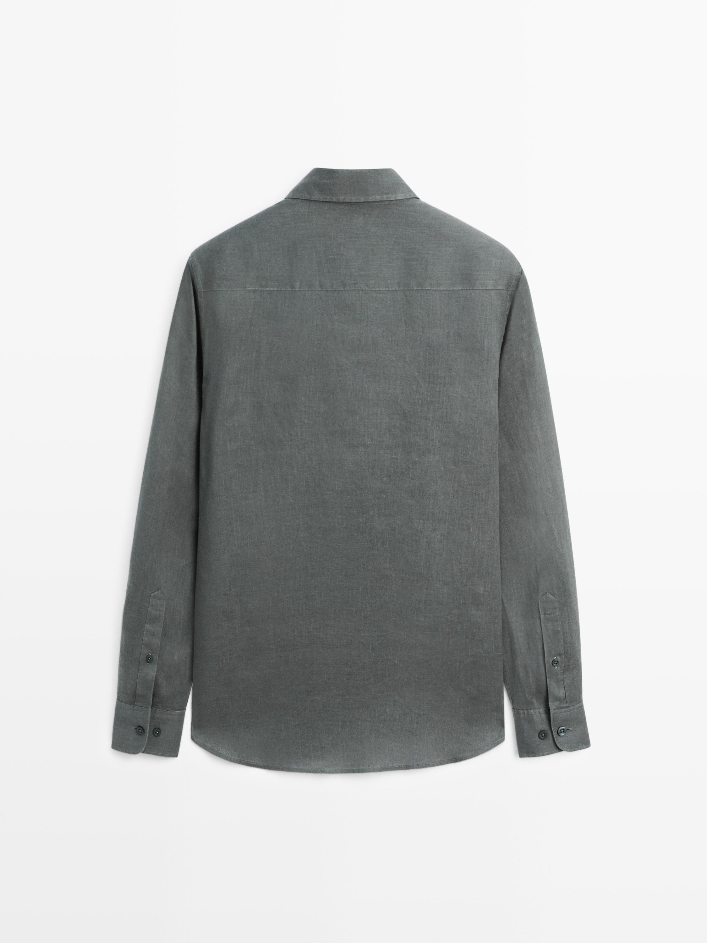 Slim fit 100% linen shirt