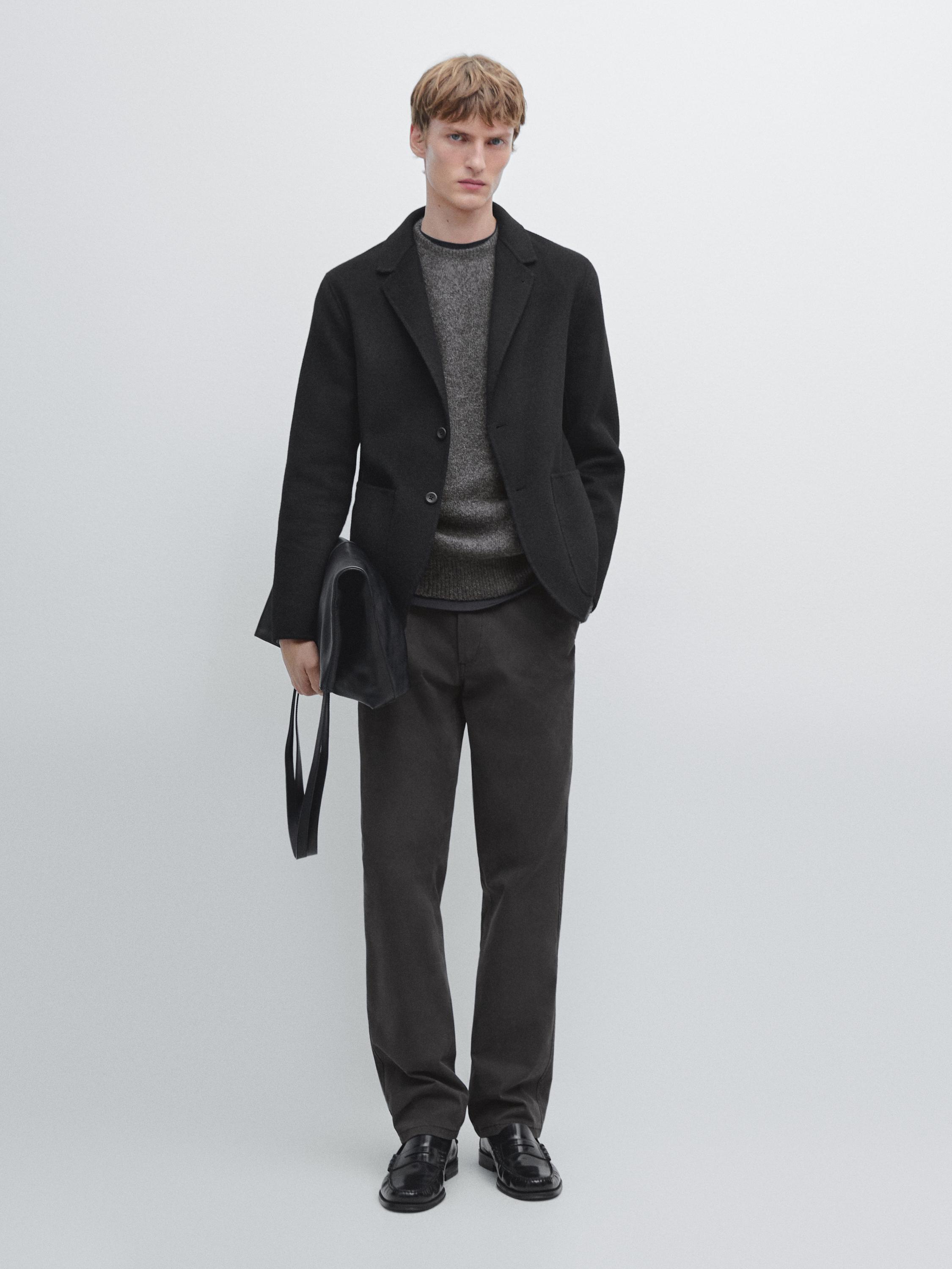 Blazer double épaisseur en laine mélangée