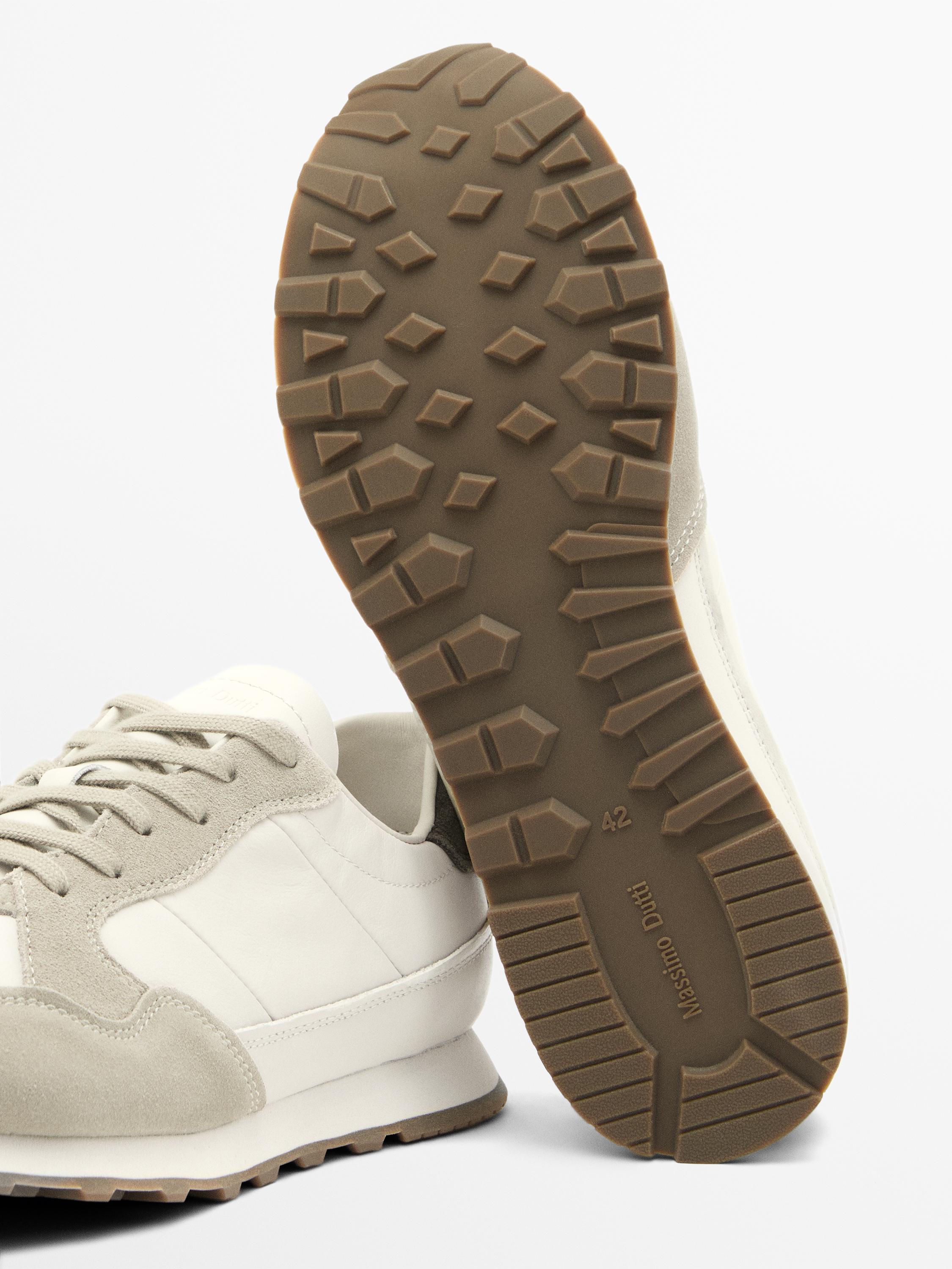 Trainers with contrast back piece — WHITE