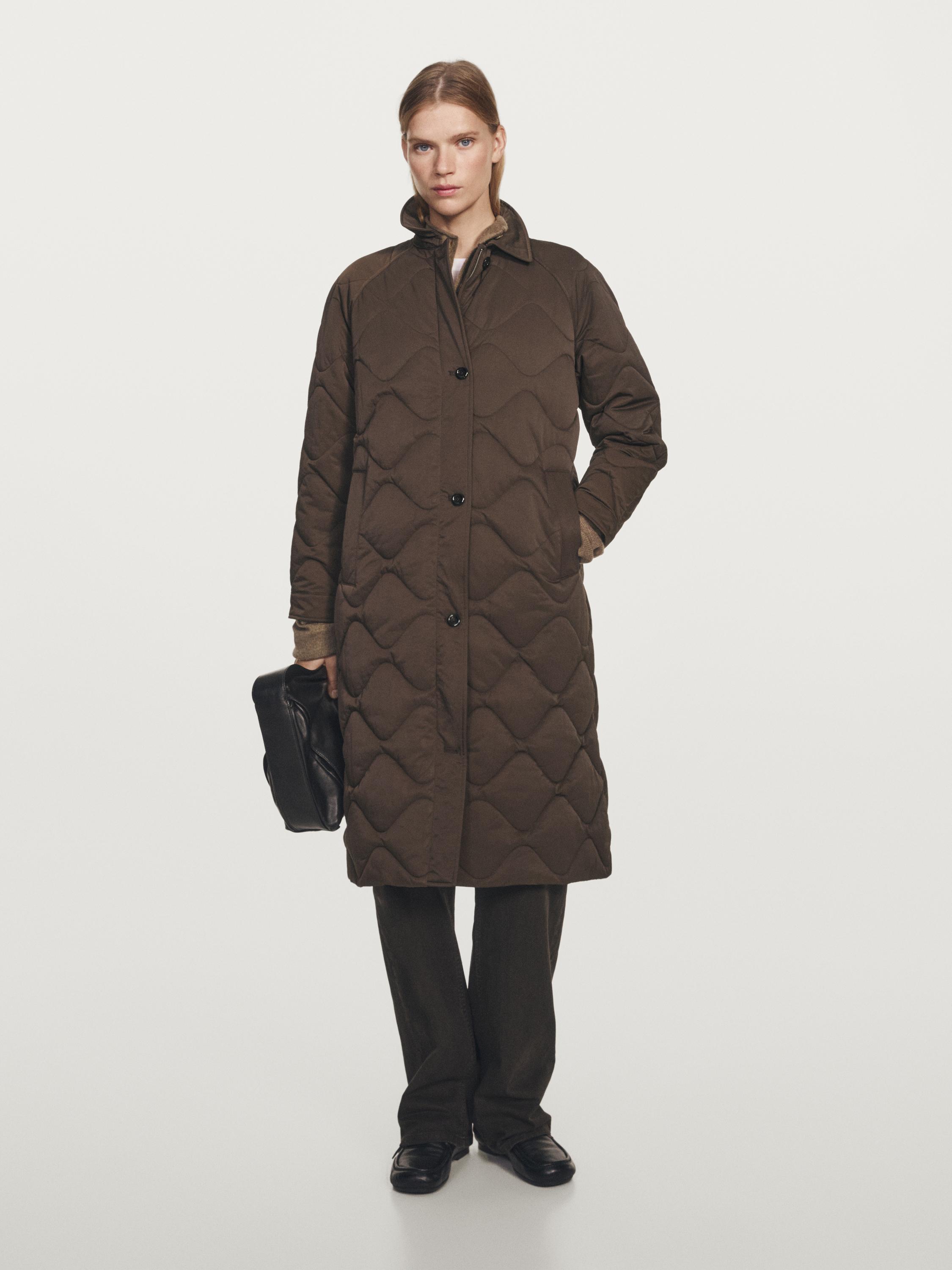 Long water-repellent puffer jacket
