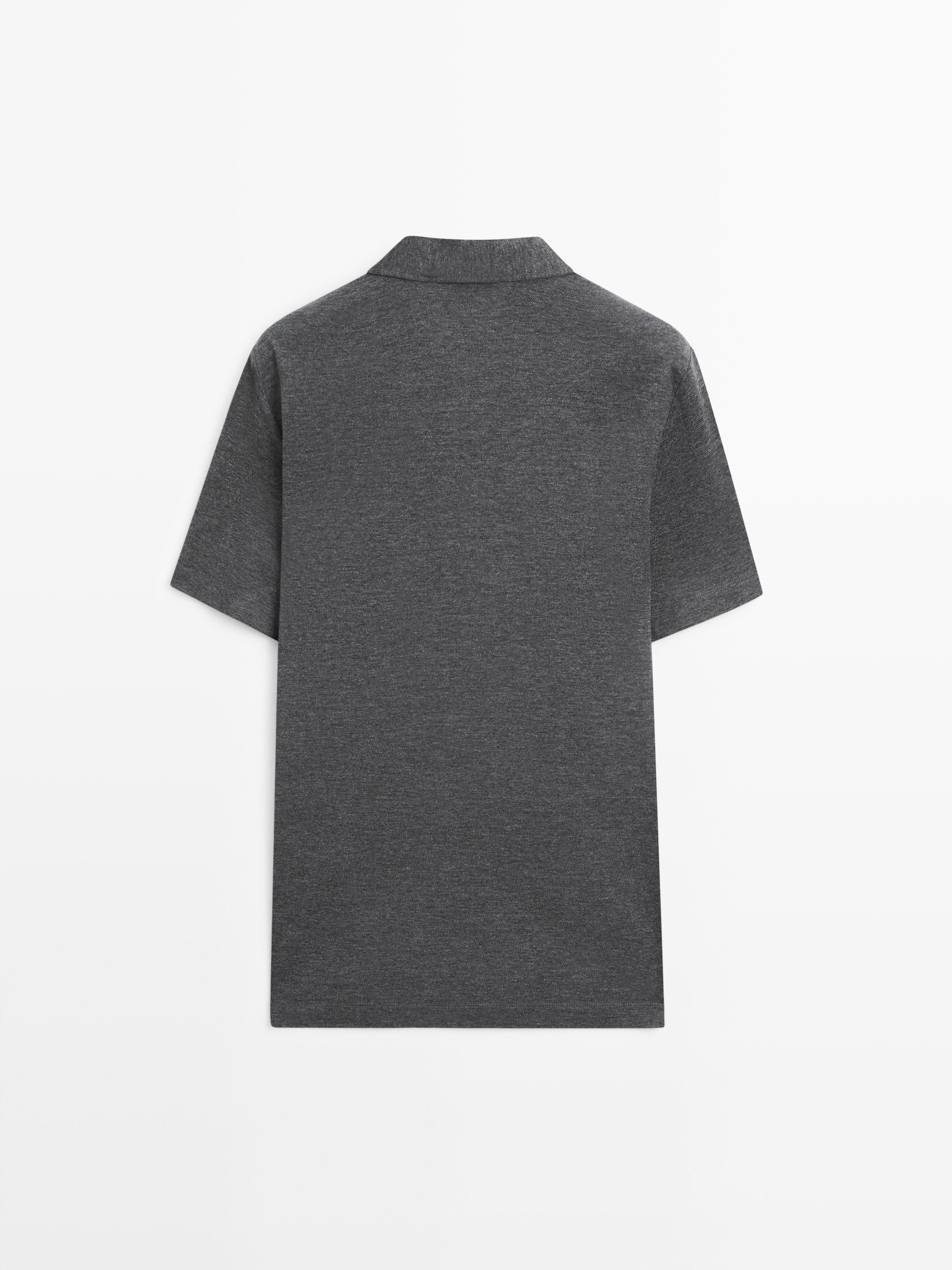 Short sleeve cotton polo shirt — ANTHRACITE GREY
