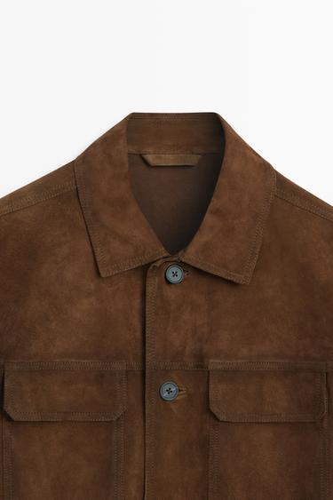 Suede jacket with pocket detail — RUSSET 9