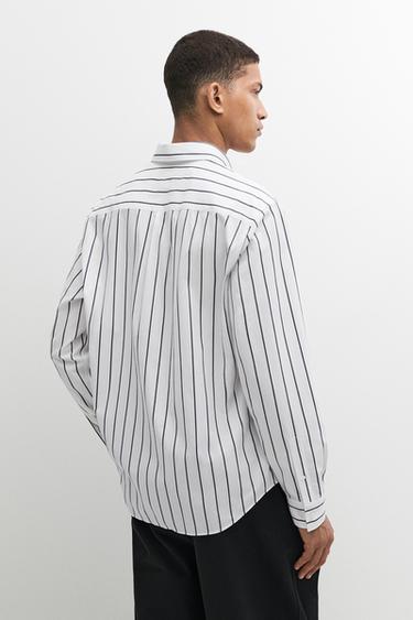 100% cotton regular fit striped shirt — WHITE 5