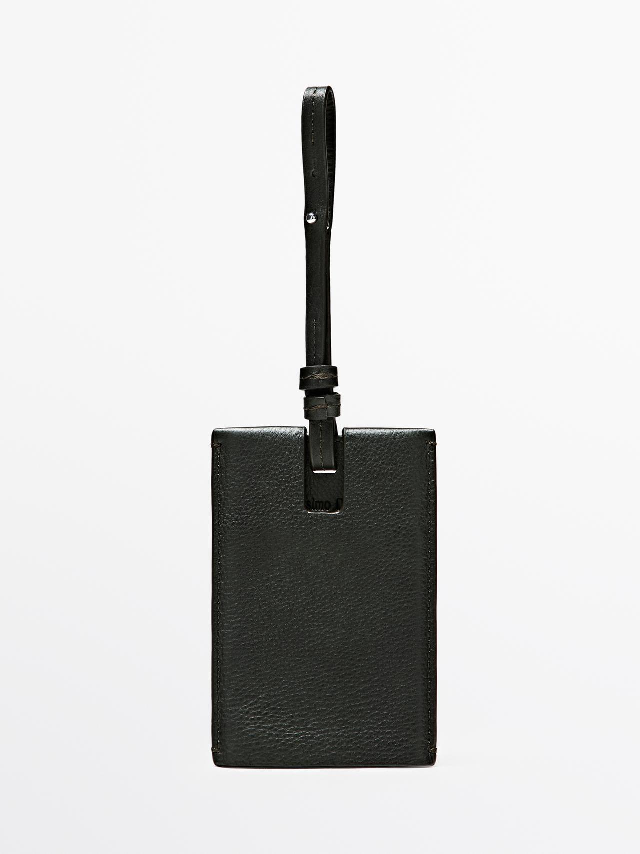 Etiqueta De Viaje Piel Napa - Verde - 01 - Massimo Dutti - Hombre