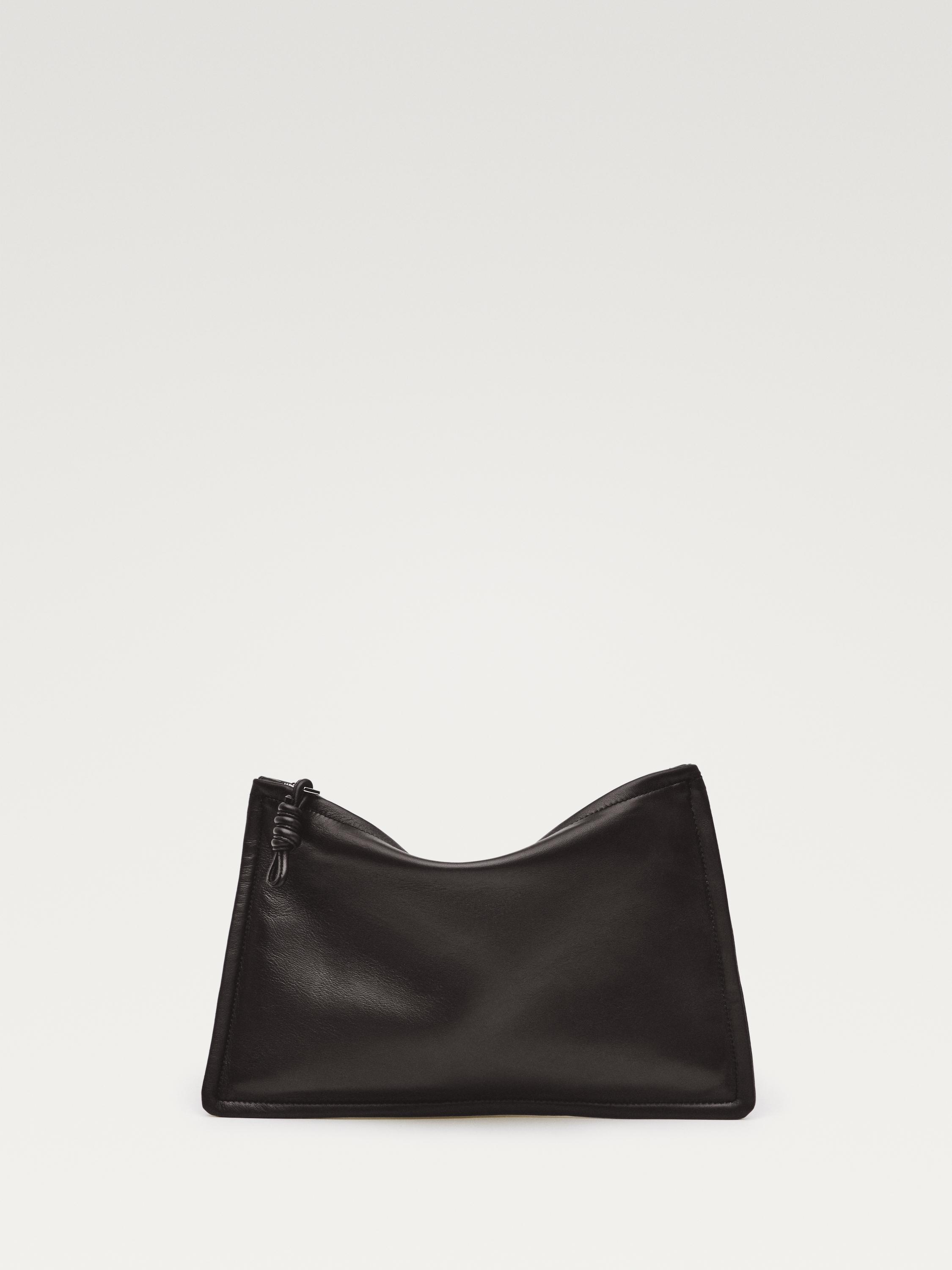 Small nappa leather pouch bag with knot