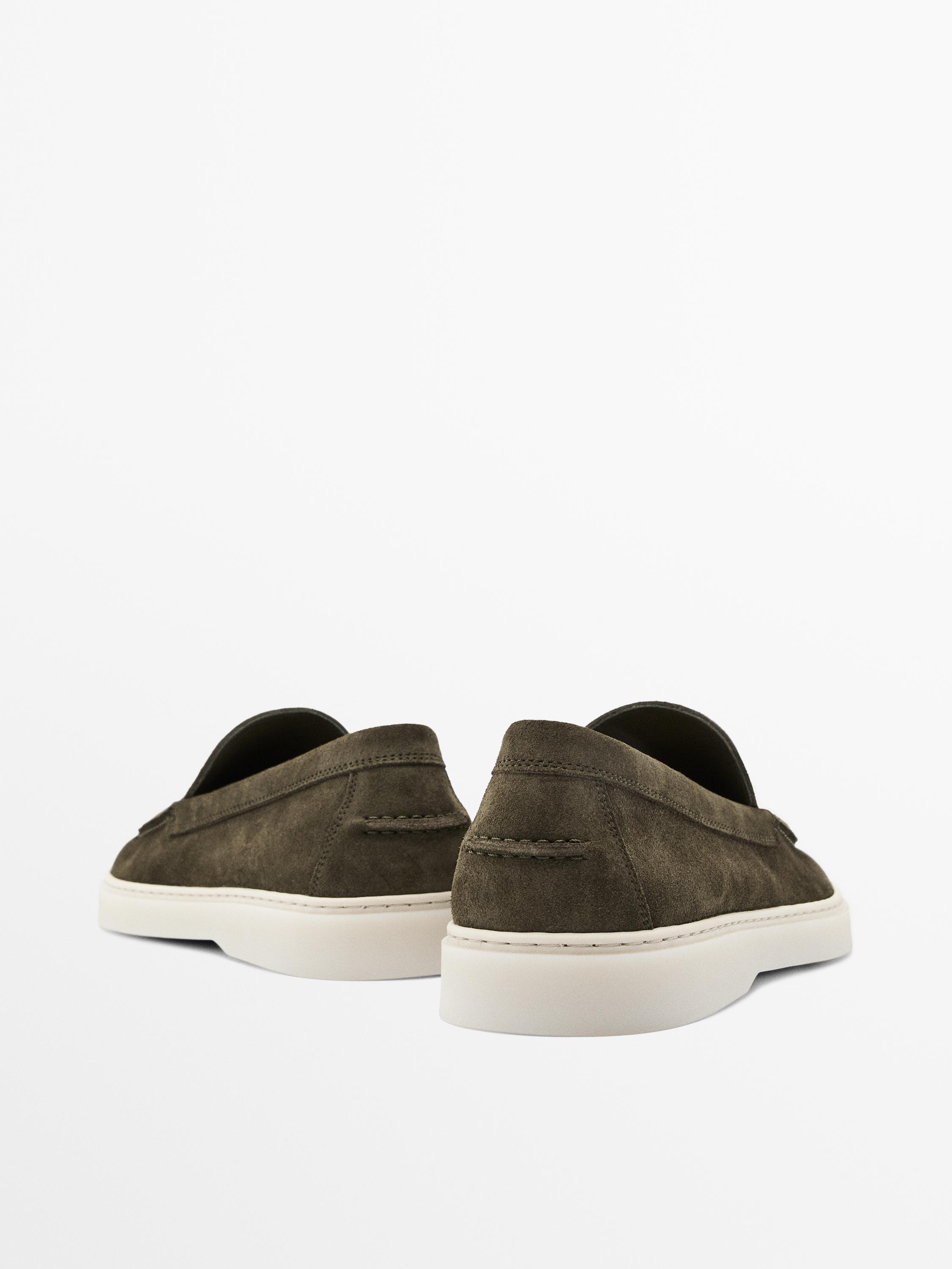 Split leather loafers