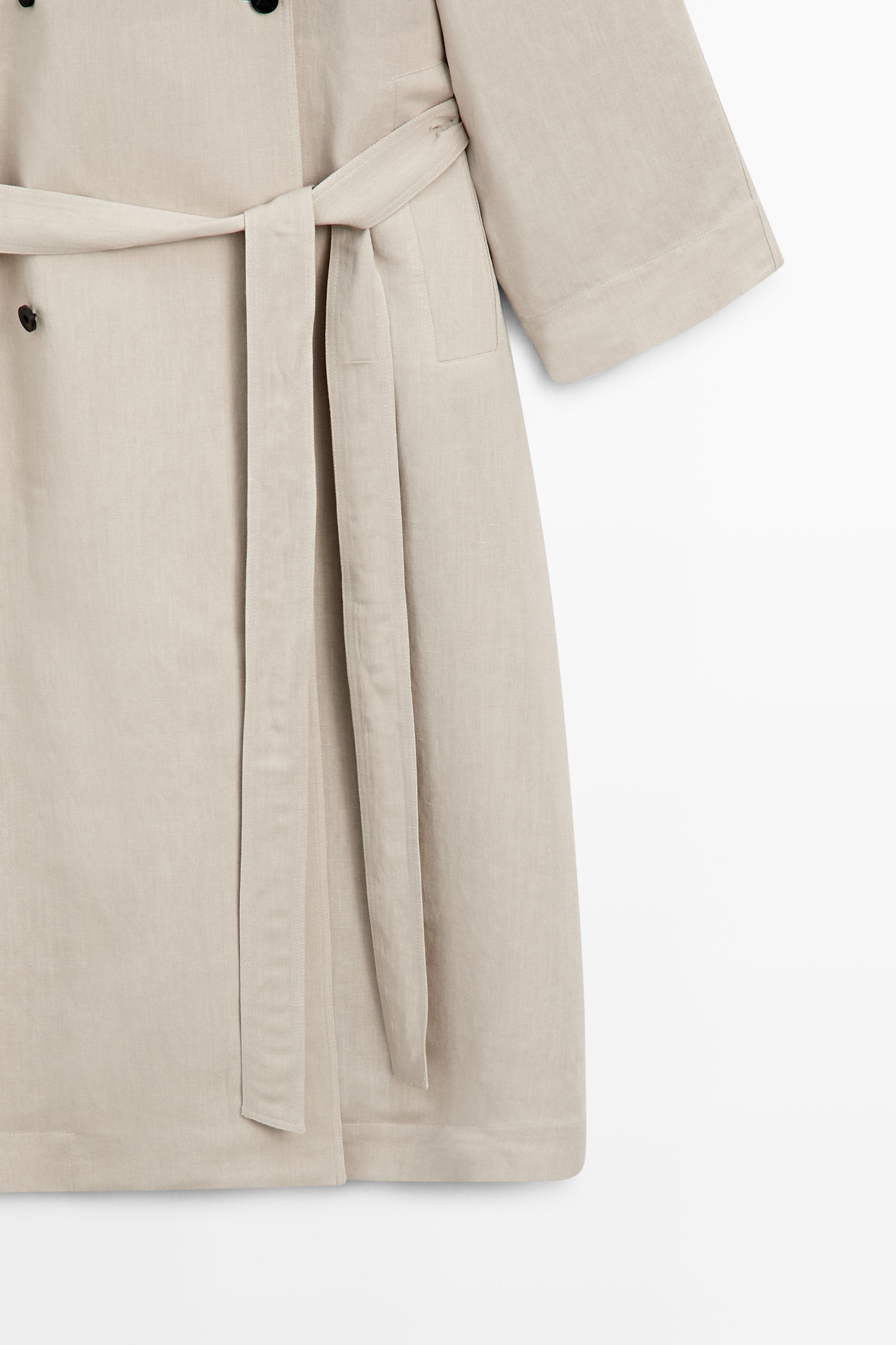 Oversize linen blend trench coat - LIMITED EDITION — SAND