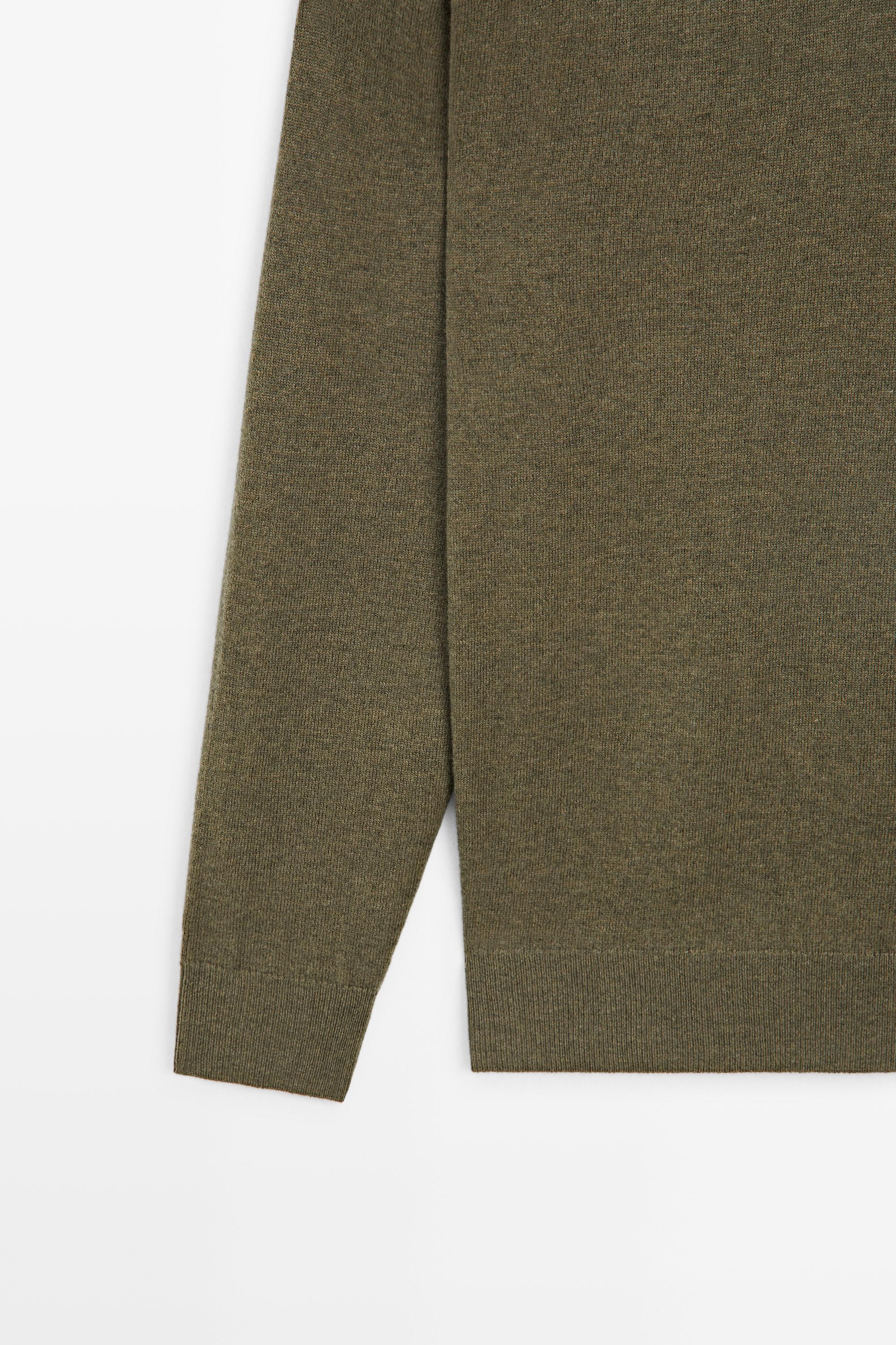 Wool blend round neck knit sweater — Sea green