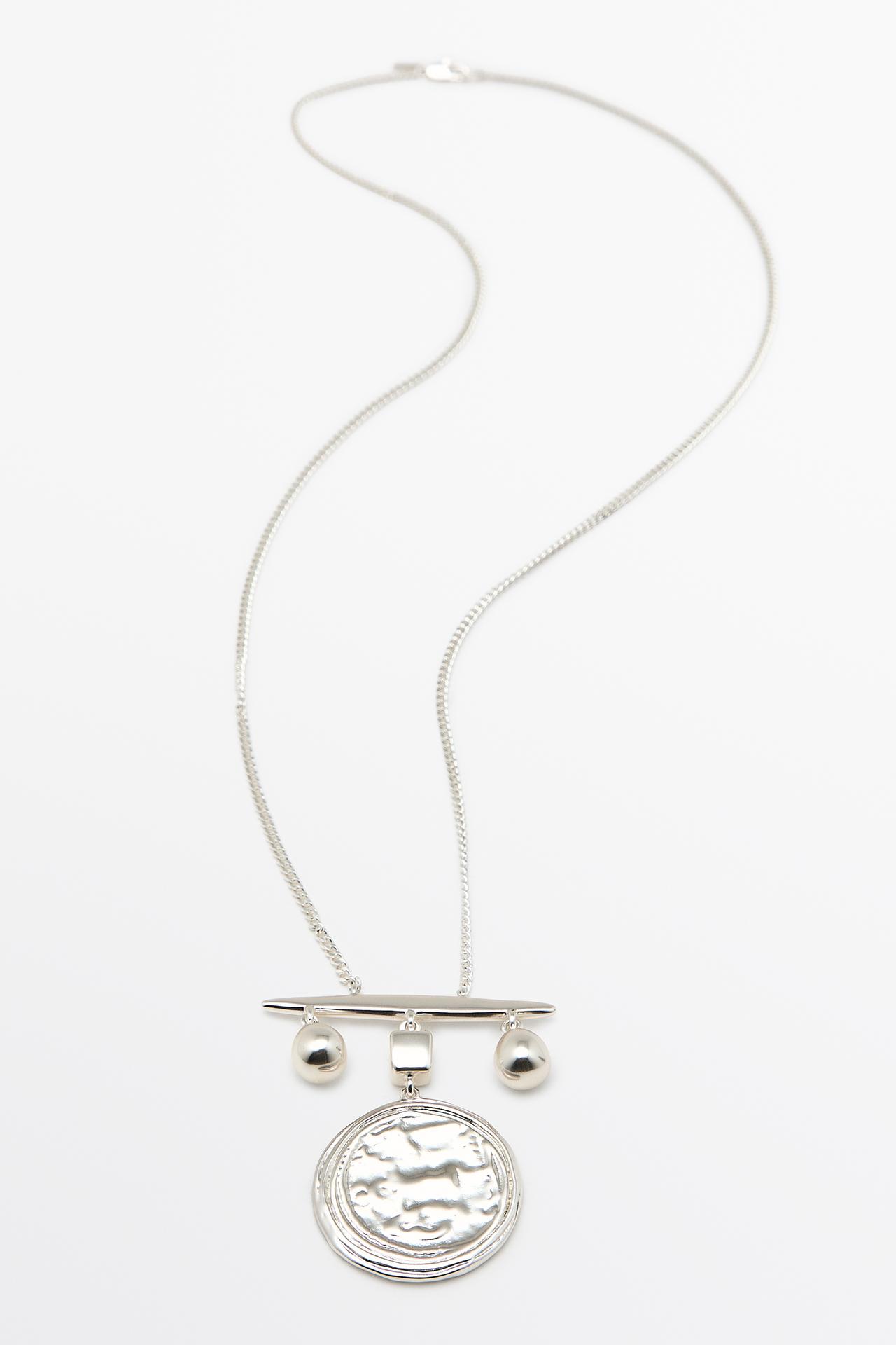 Long coin necklace — SILVER