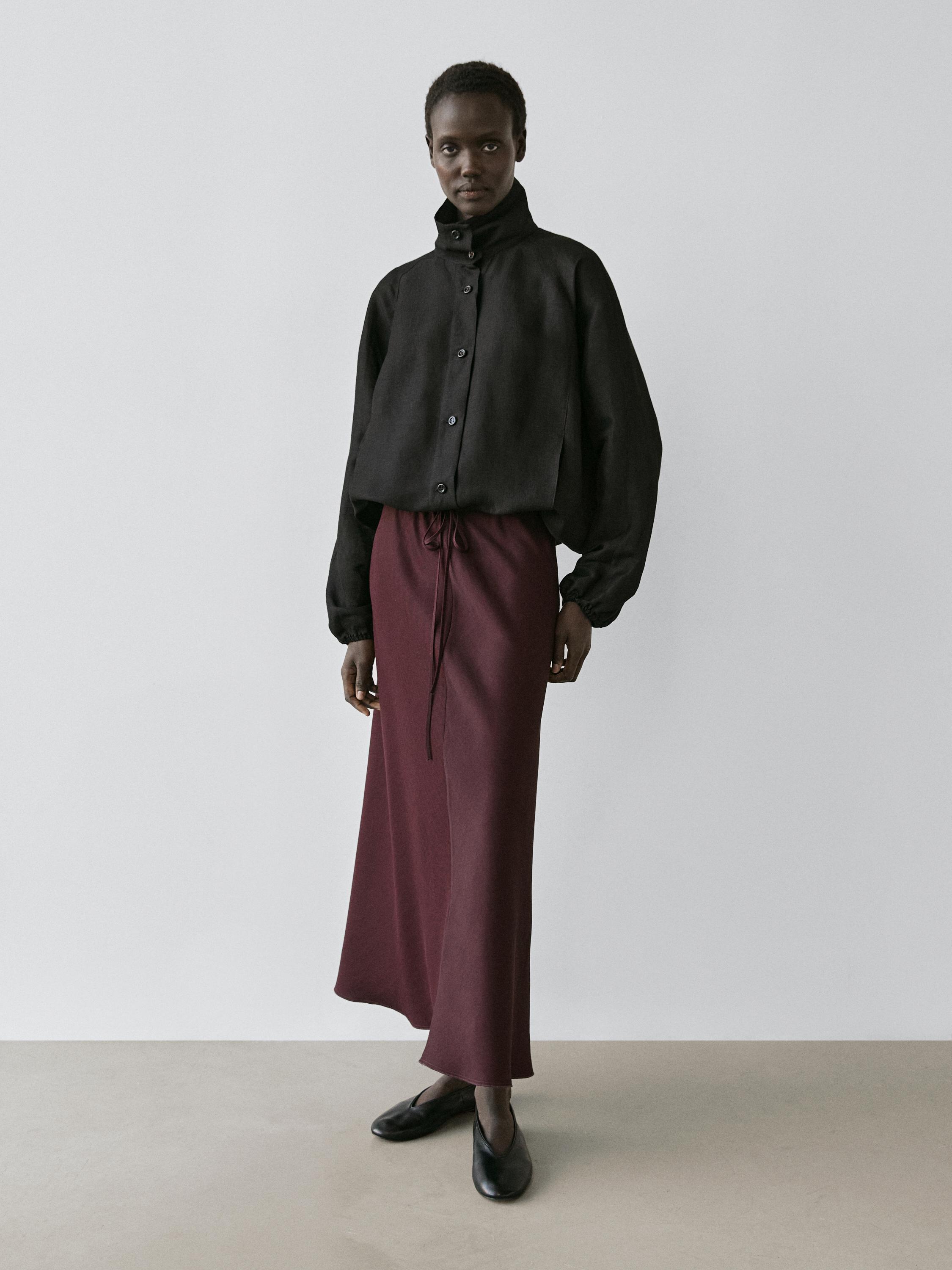 Pareo midi skirt — MAROON