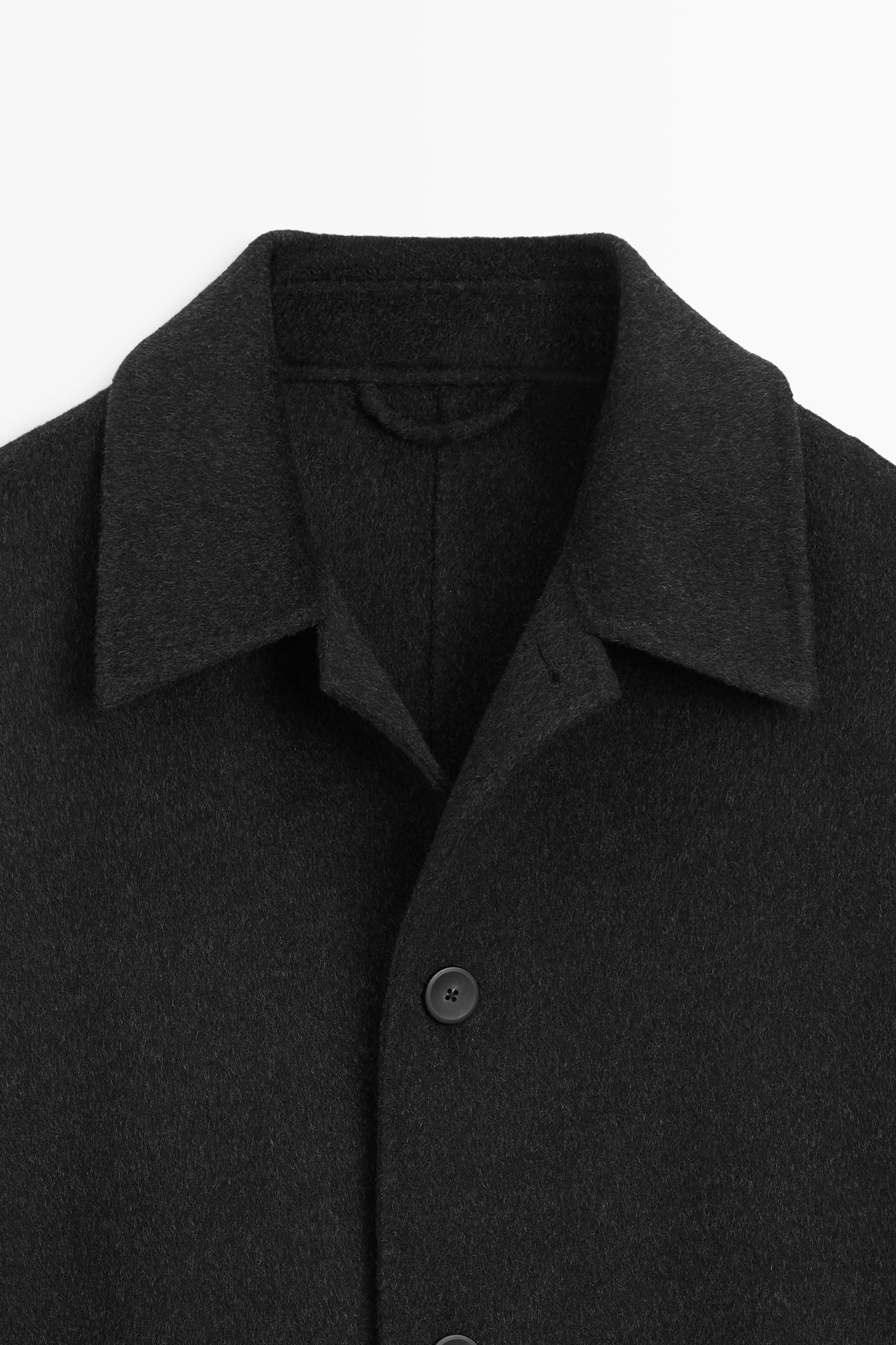 Long wool blend coat — CHARCOAL