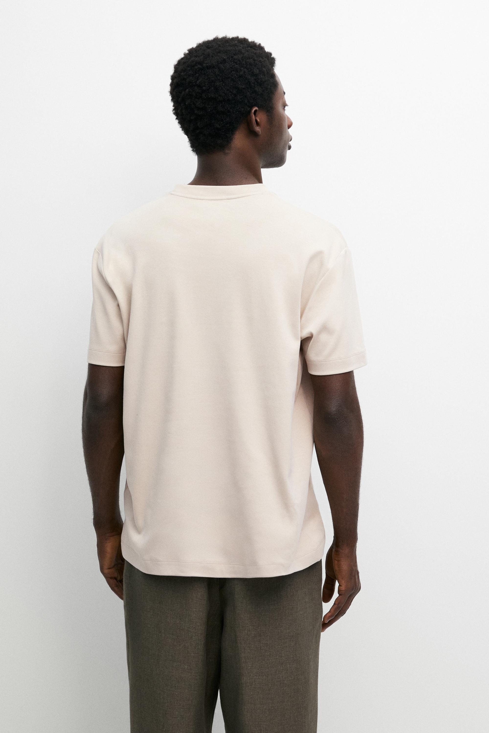 100% cotton short sleeve T-shirt — Light Beige
