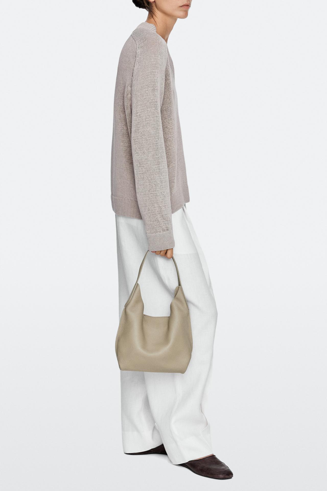 Nappa leather mini shoulder bag — MOLE BROWN
