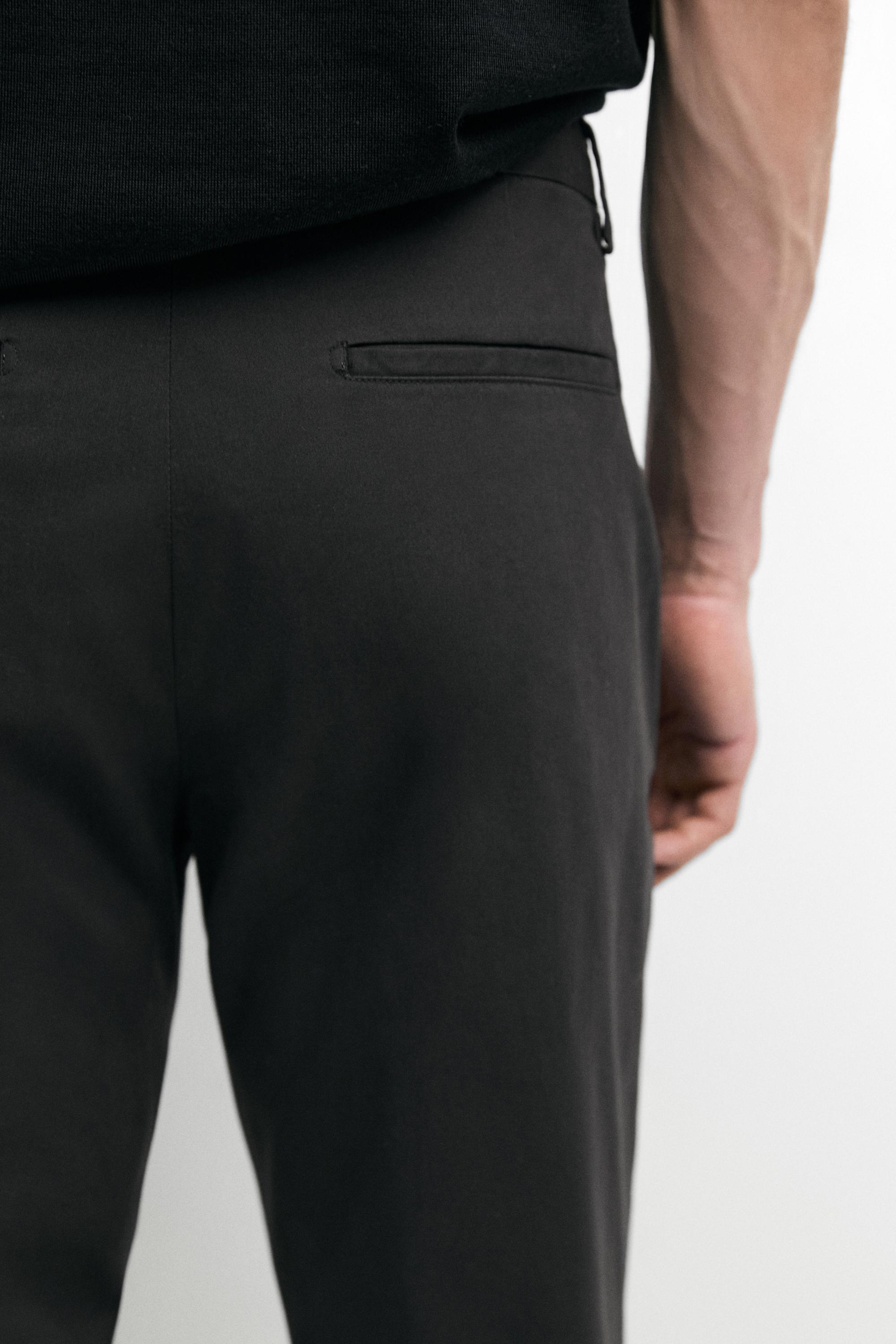 Slim fit cotton trousers — GREY