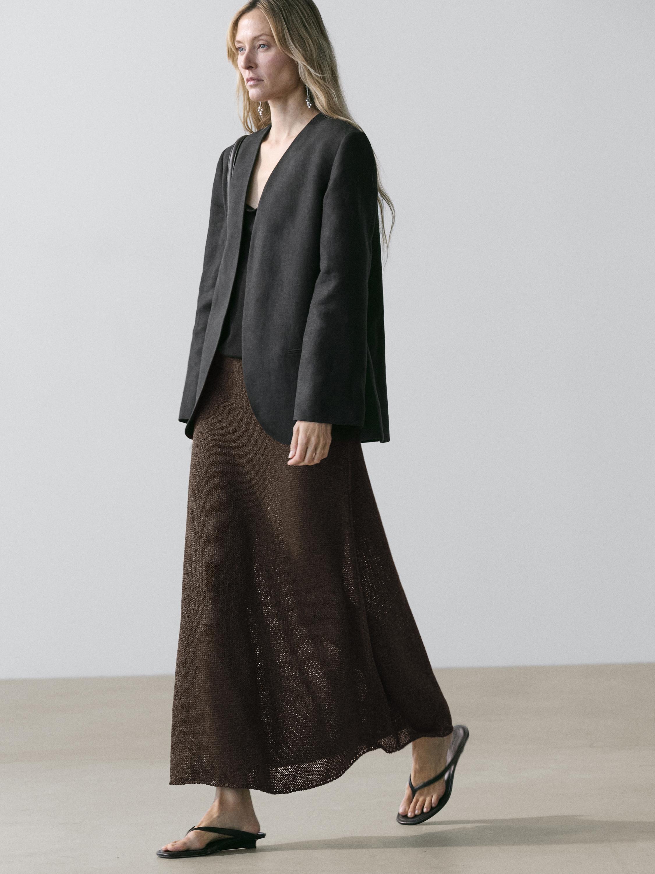 Uzun pamuklu triko etek