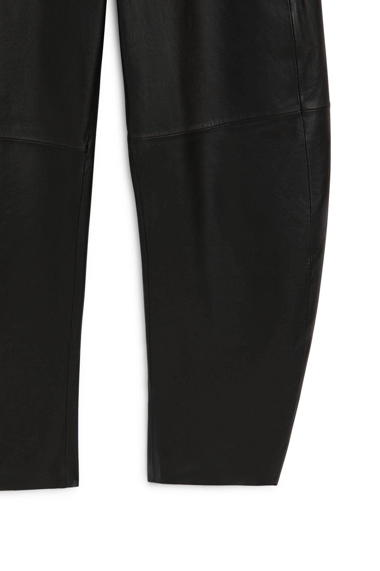 Nappa leather barrel fit pants - LIMITED EDITION — ANTHRACITE
