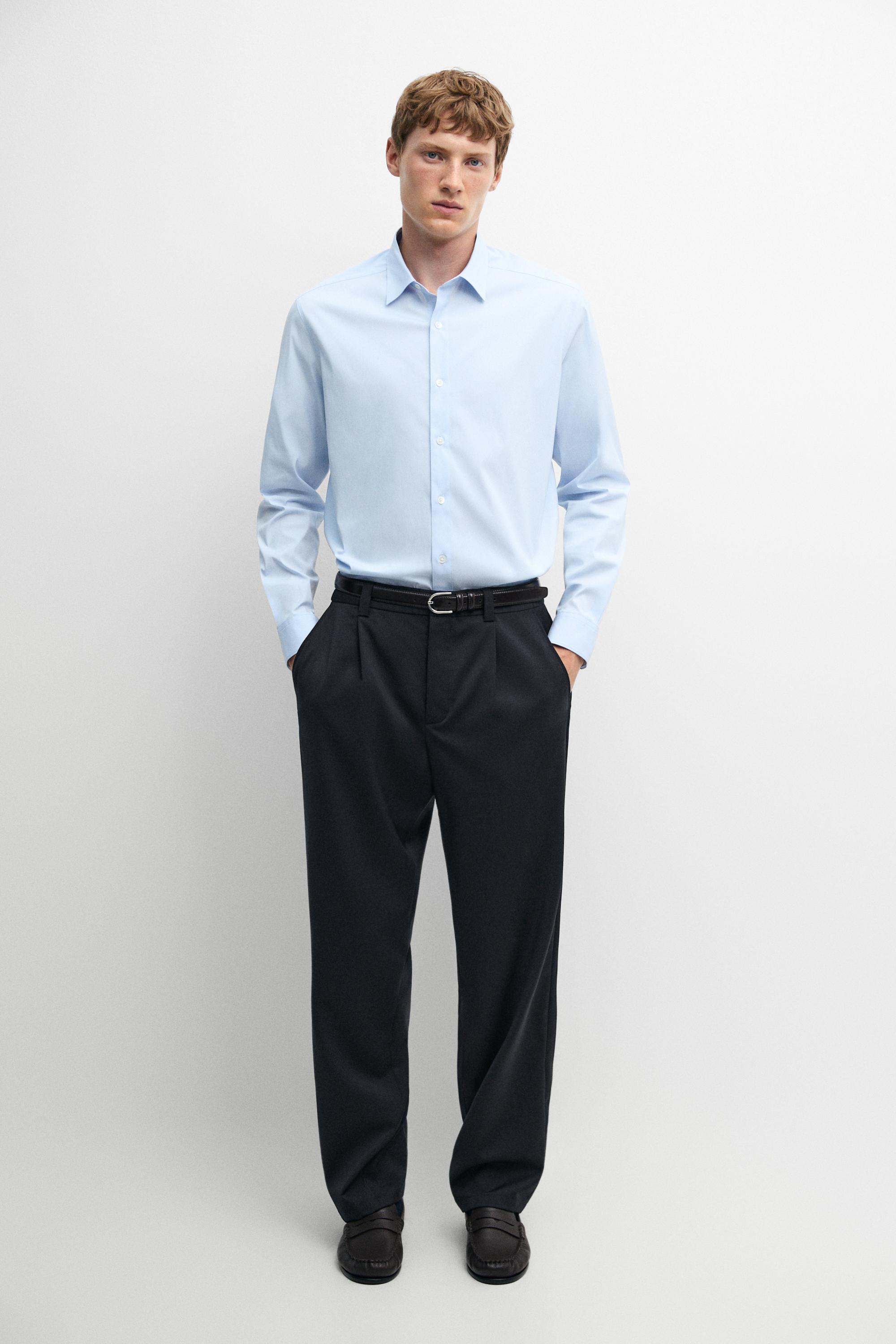 Kemeja slim fit elastis