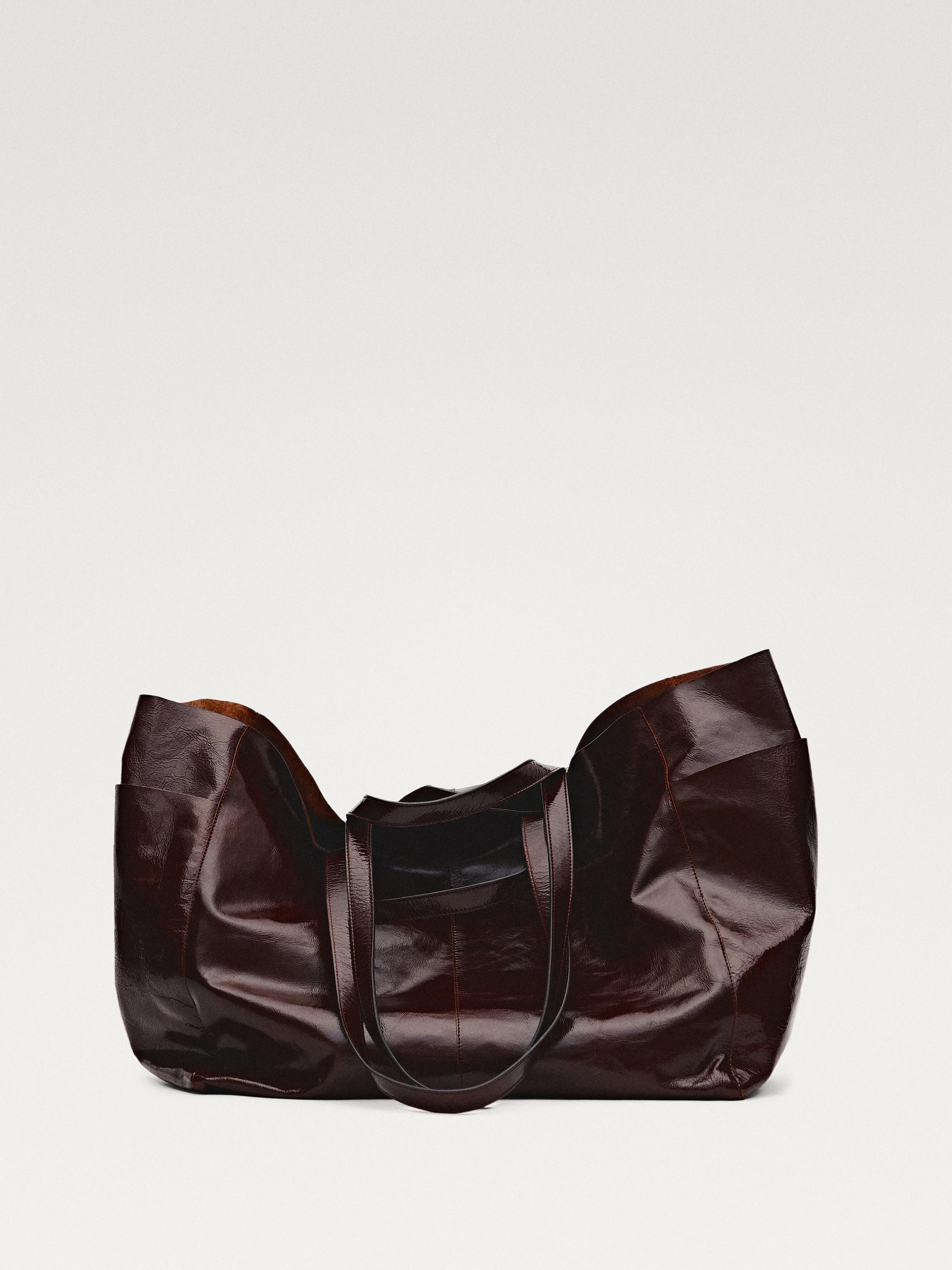 Nappa leather maxi shopper bag