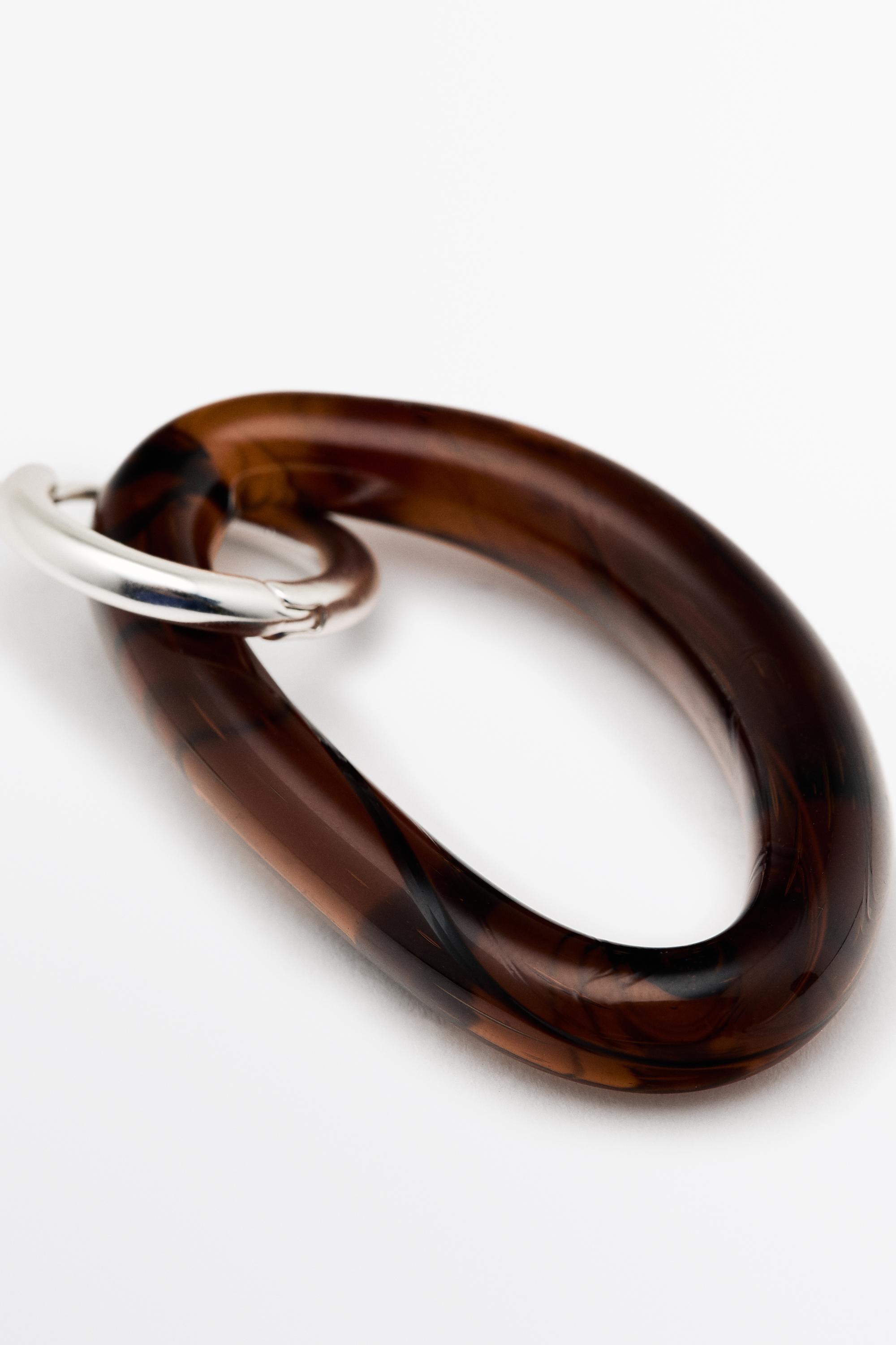 Glass hoop earrings — Caramel