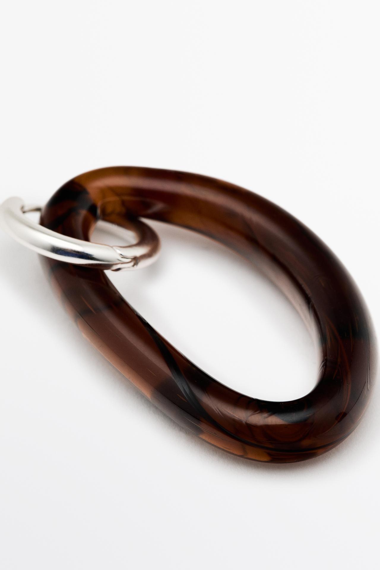 Glass hoop earrings — Caramel